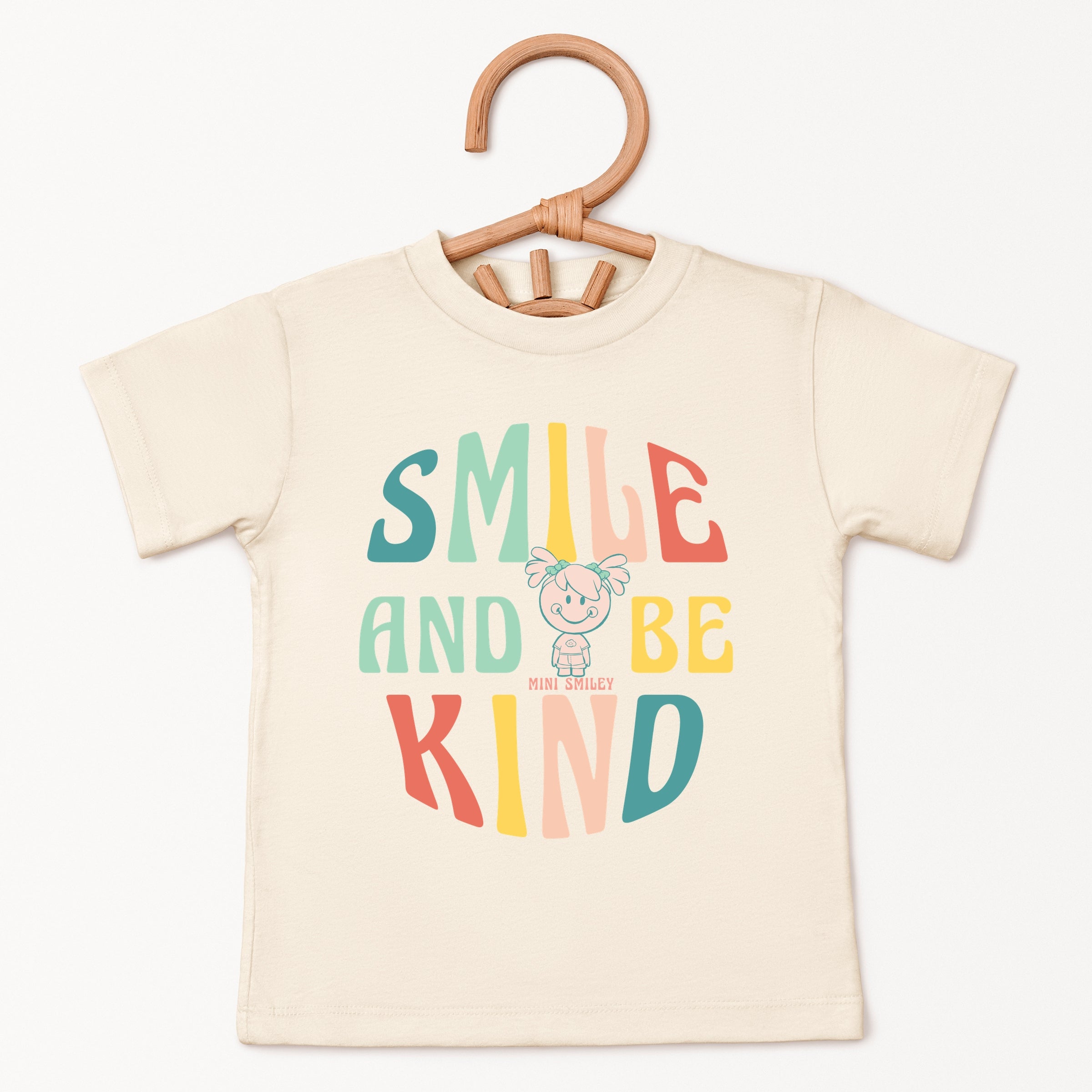 Mini Smiley Smile and Be Kind Aria - Toddler Short Sleeve Graphic T-Shirt
