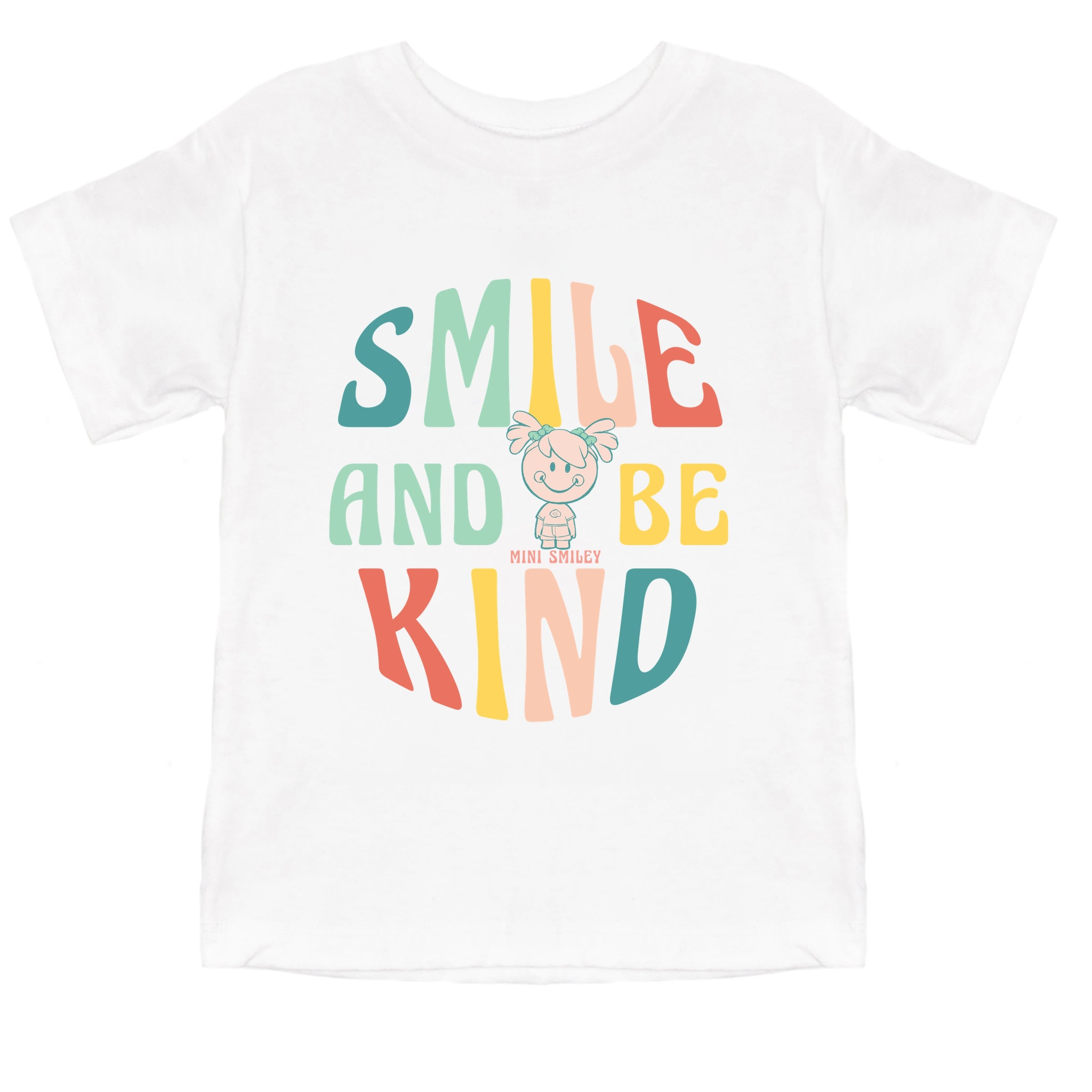 Mini Smiley Smile and Be Kind Aria - Toddler Short Sleeve Graphic T-Shirt