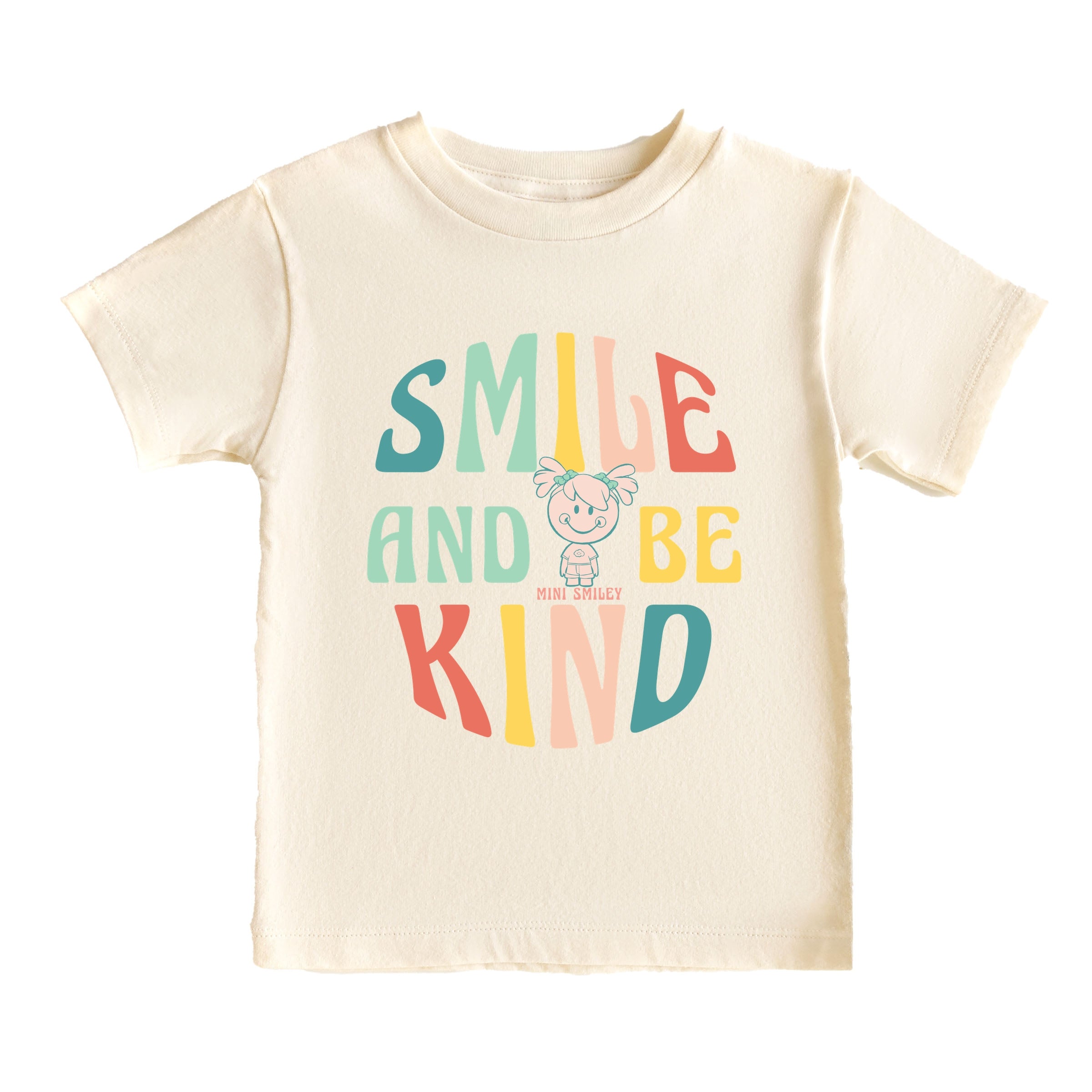 Mini Smiley Smile and Be Kind Aria - Toddler Short Sleeve Graphic T-Shirt