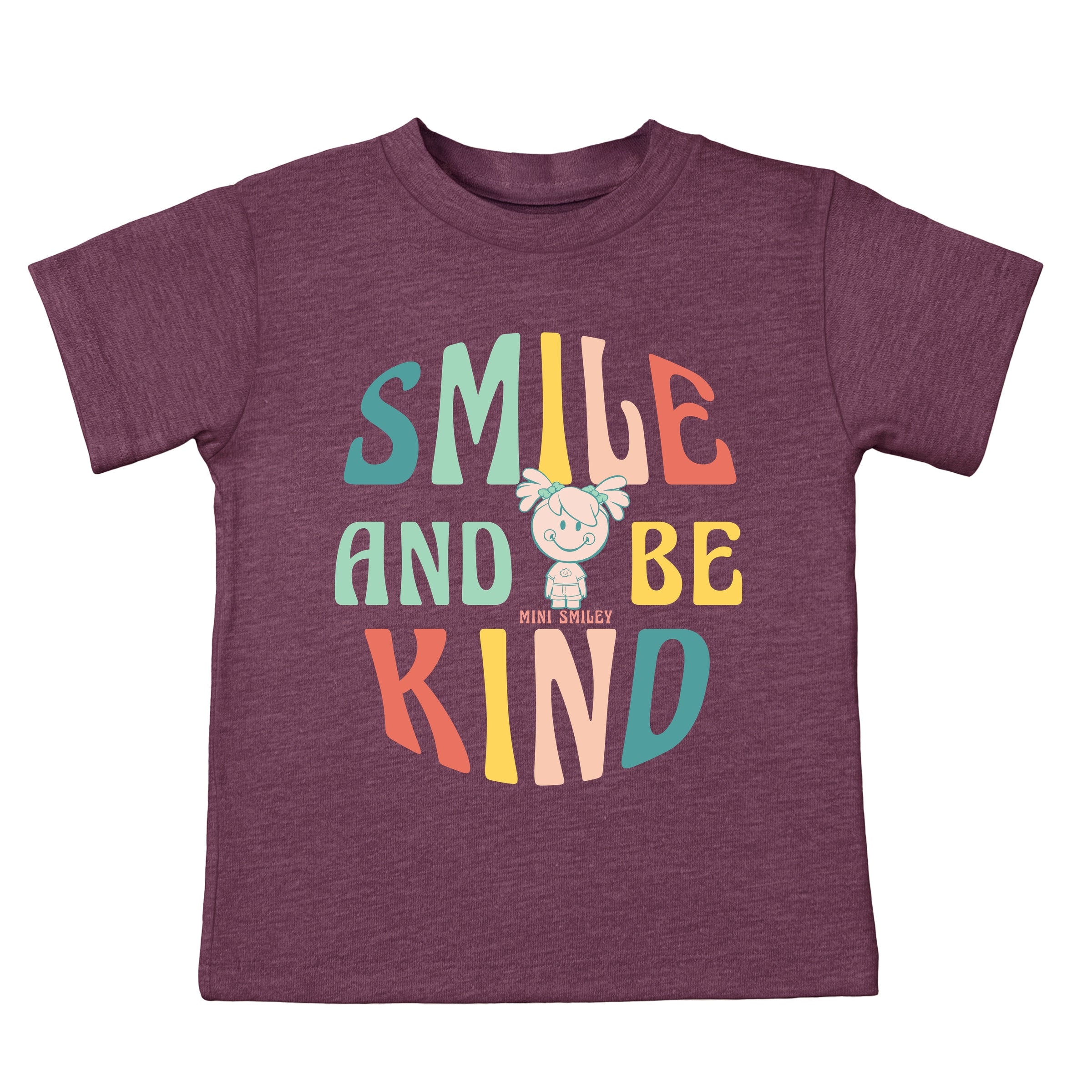 Mini Smiley Smile and Be Kind Aria - Toddler Short Sleeve Graphic T-Shirt