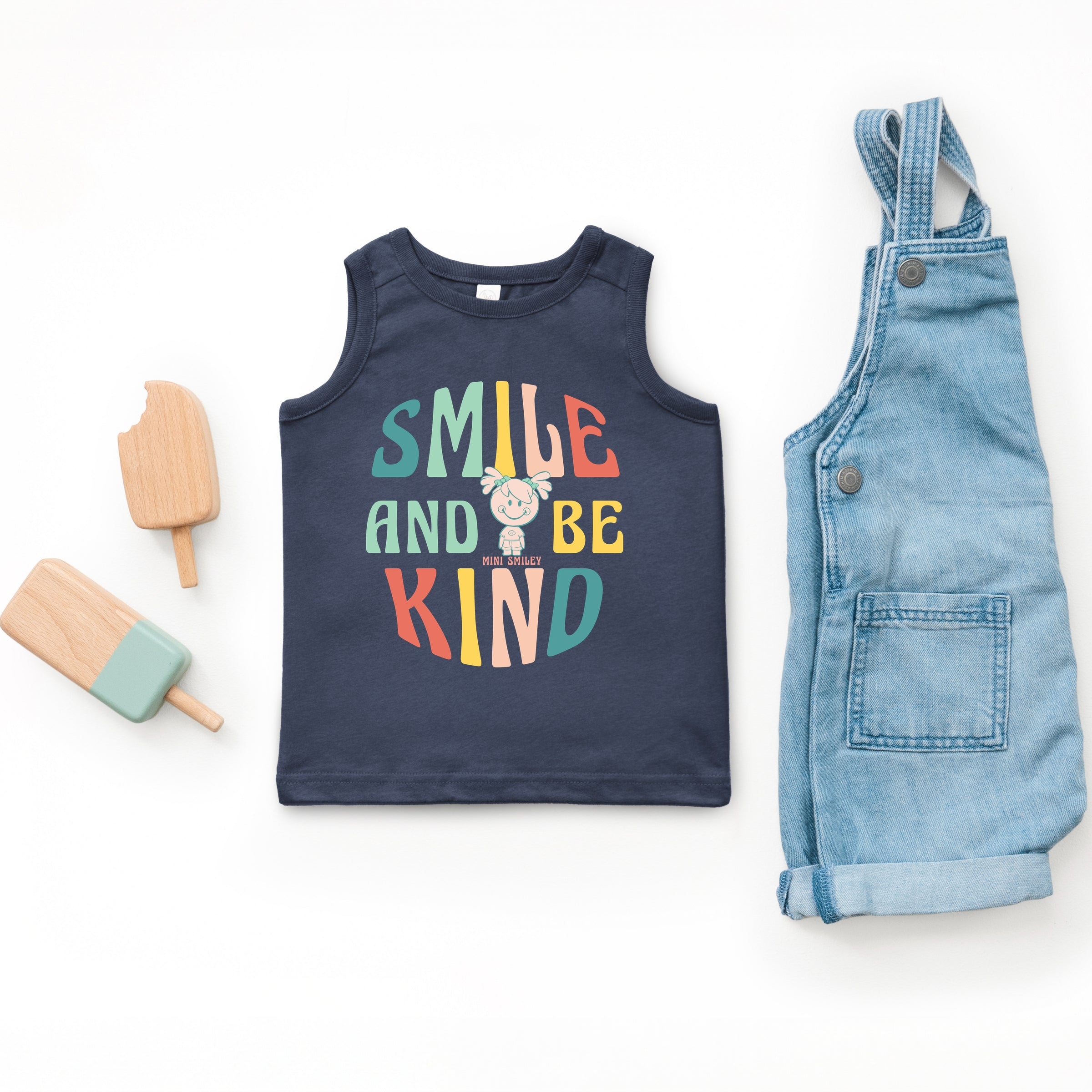 Mini Smiley Smile and Be Kind Aria - Toddler Graphic Tank