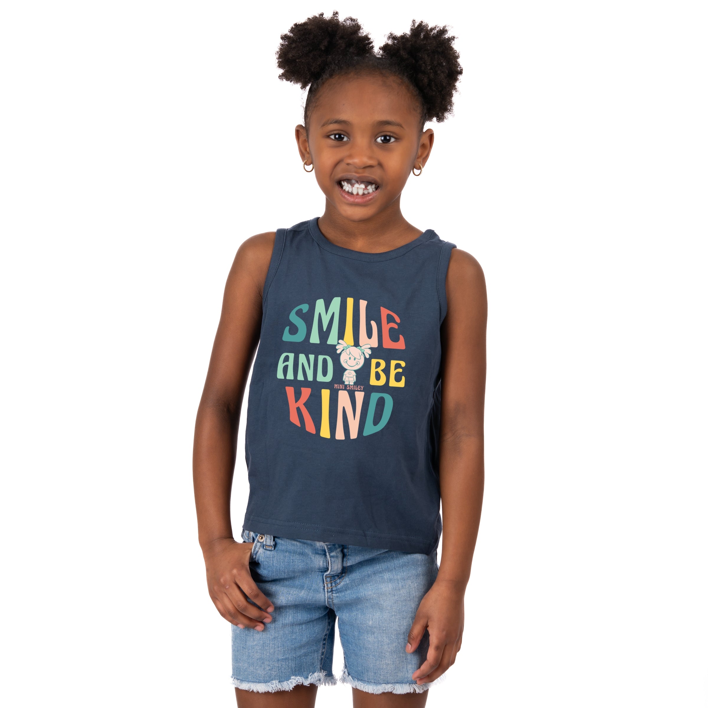 Mini Smiley Smile and Be Kind Aria - Toddler Graphic Tank