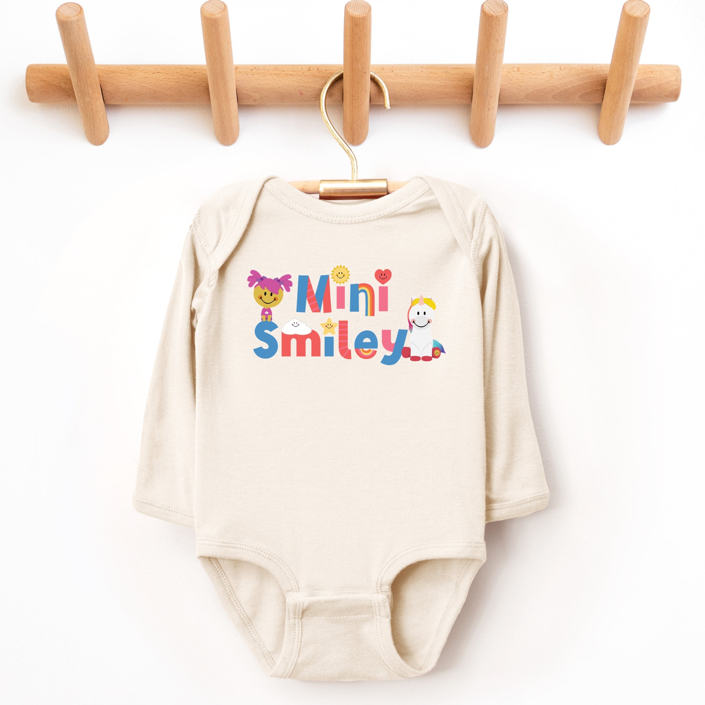 Mini Smiley Icons Unicorn - Baby Long Sleeve Bodysuit