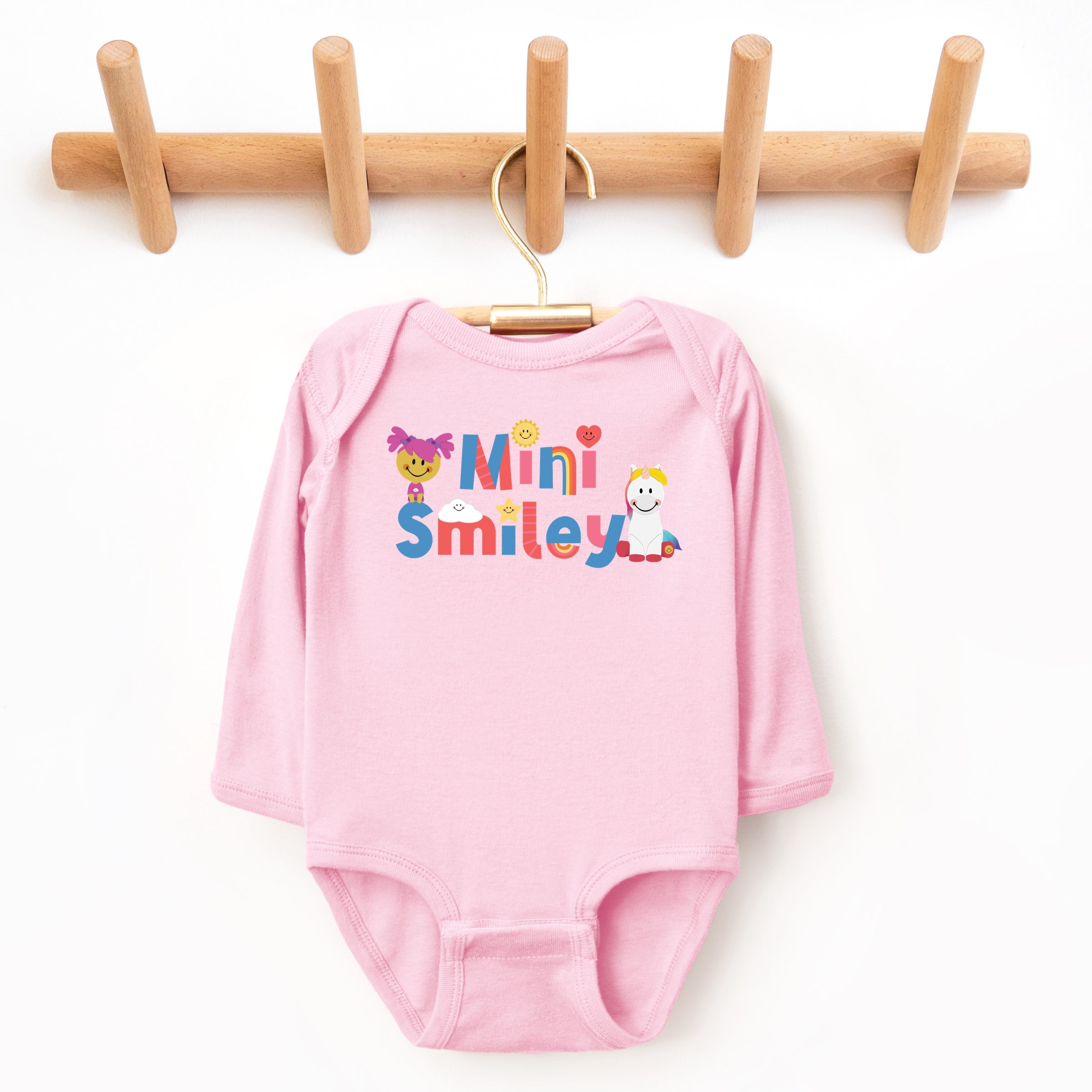 Mini Smiley Icons Unicorn - Baby Long Sleeve Bodysuit