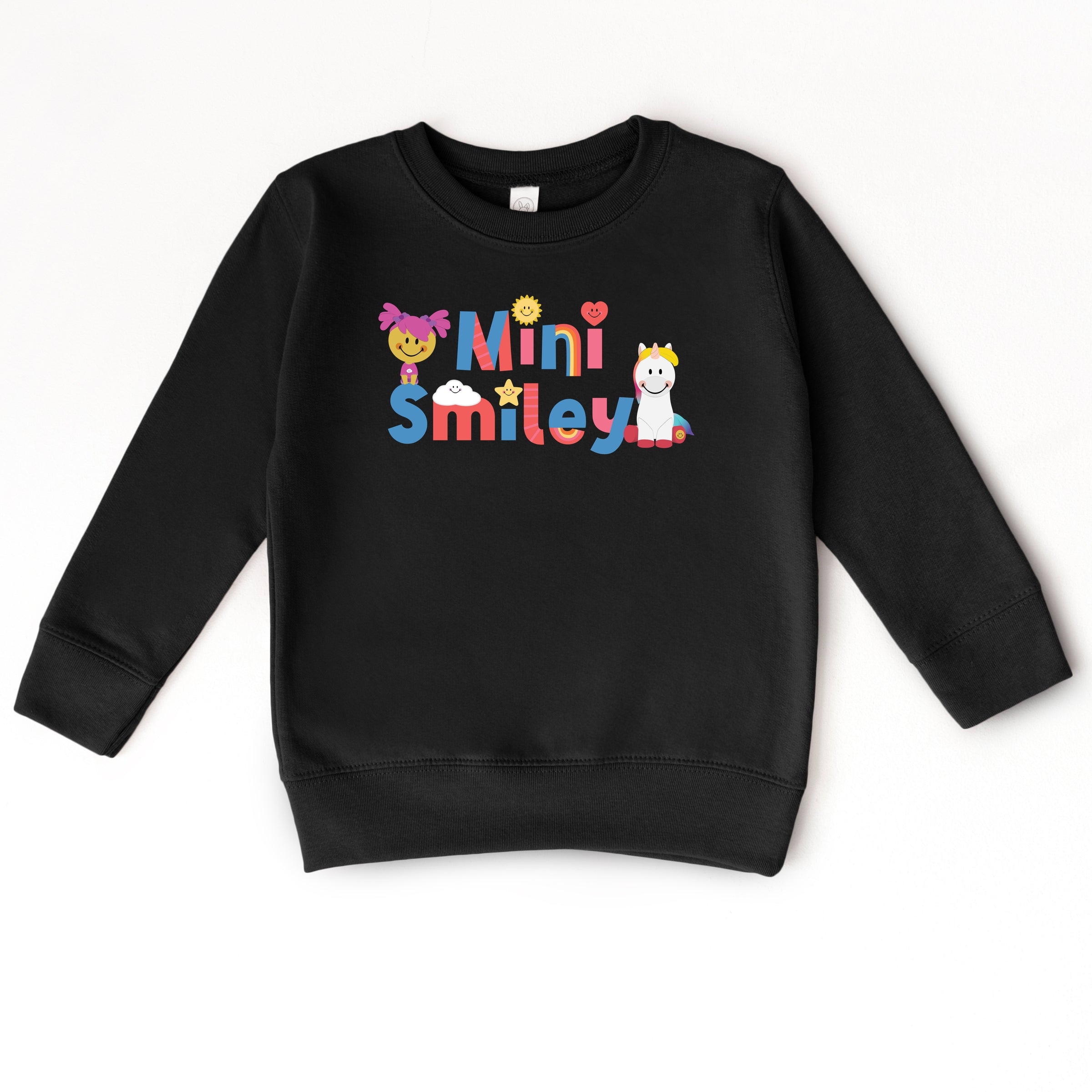 Mini Smiley Icons Unicorn - Toddler Graphic Sweatshirt