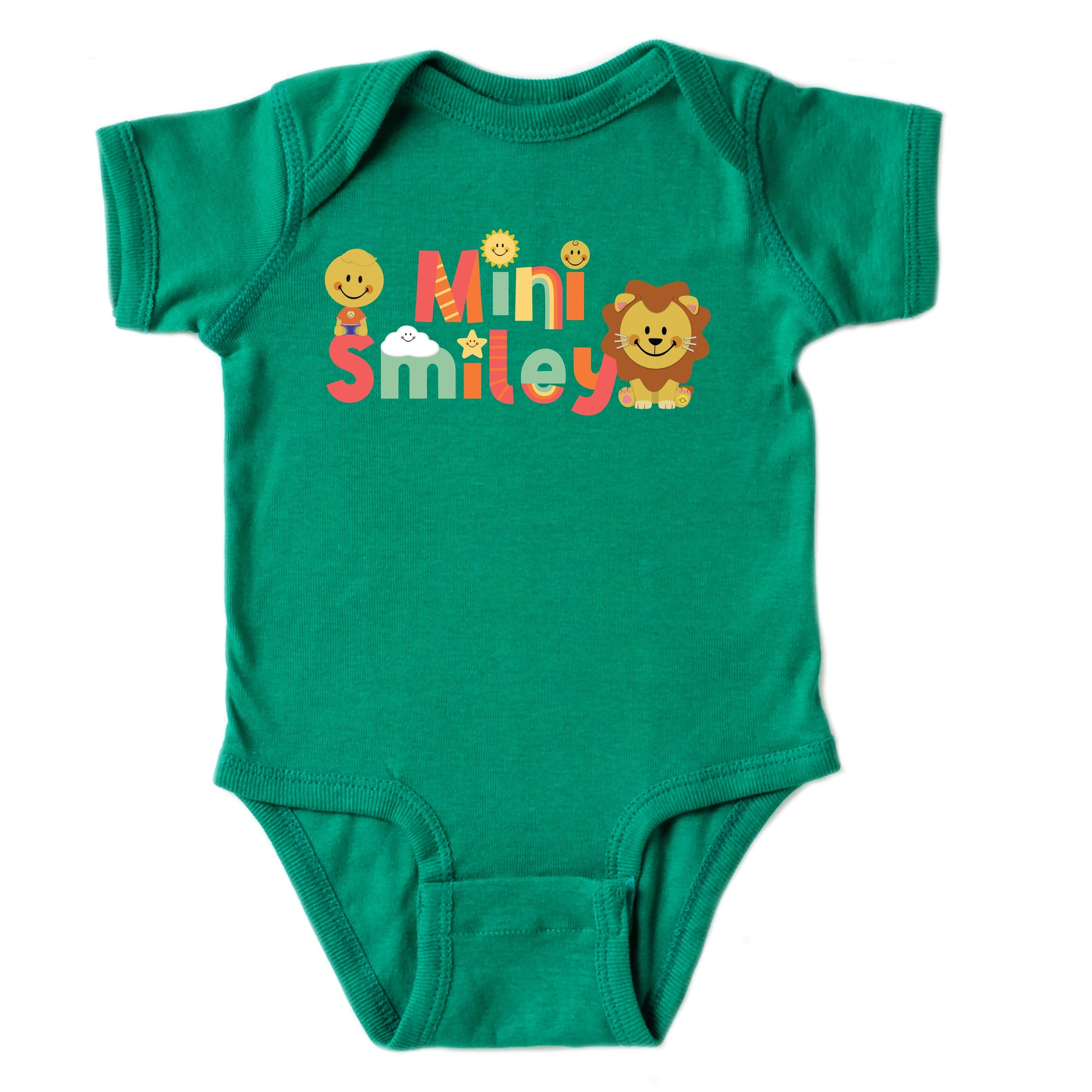 Mini Smiley Icons Lion - Baby Short Sleeve Graphic Bodysuit