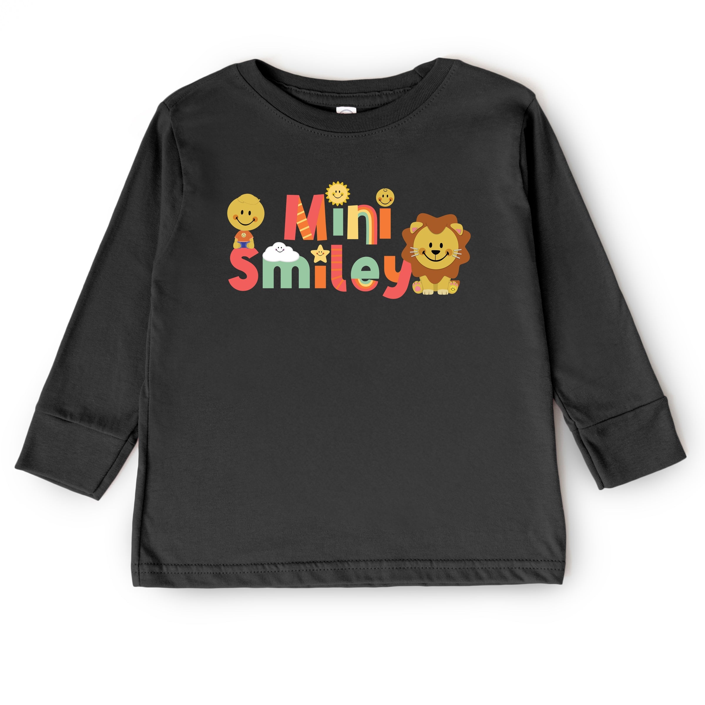 Mini Smiley Icons Lion - Toddler Long Sleeve Graphic Tee