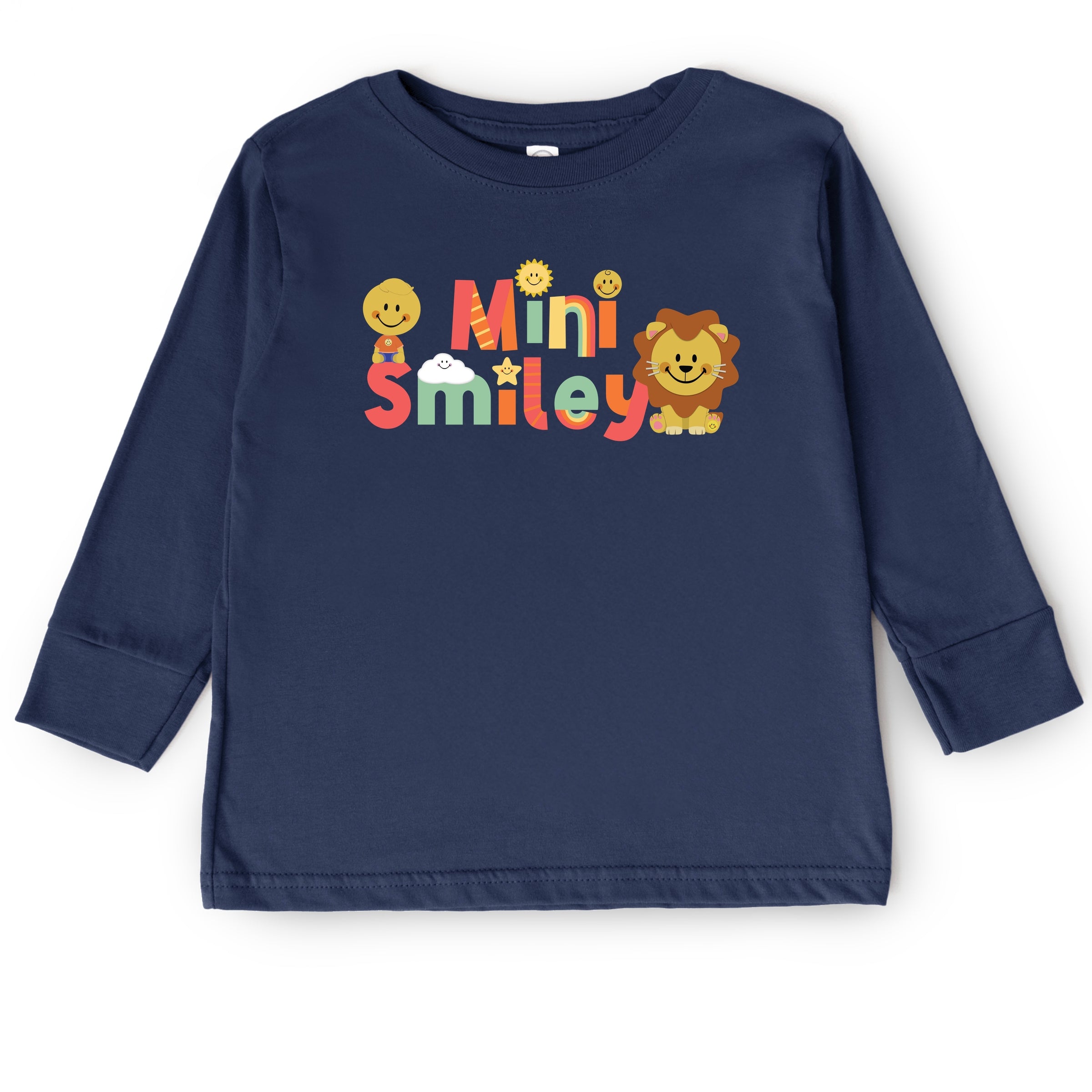 Mini Smiley Icons Lion - Toddler Long Sleeve Graphic Tee