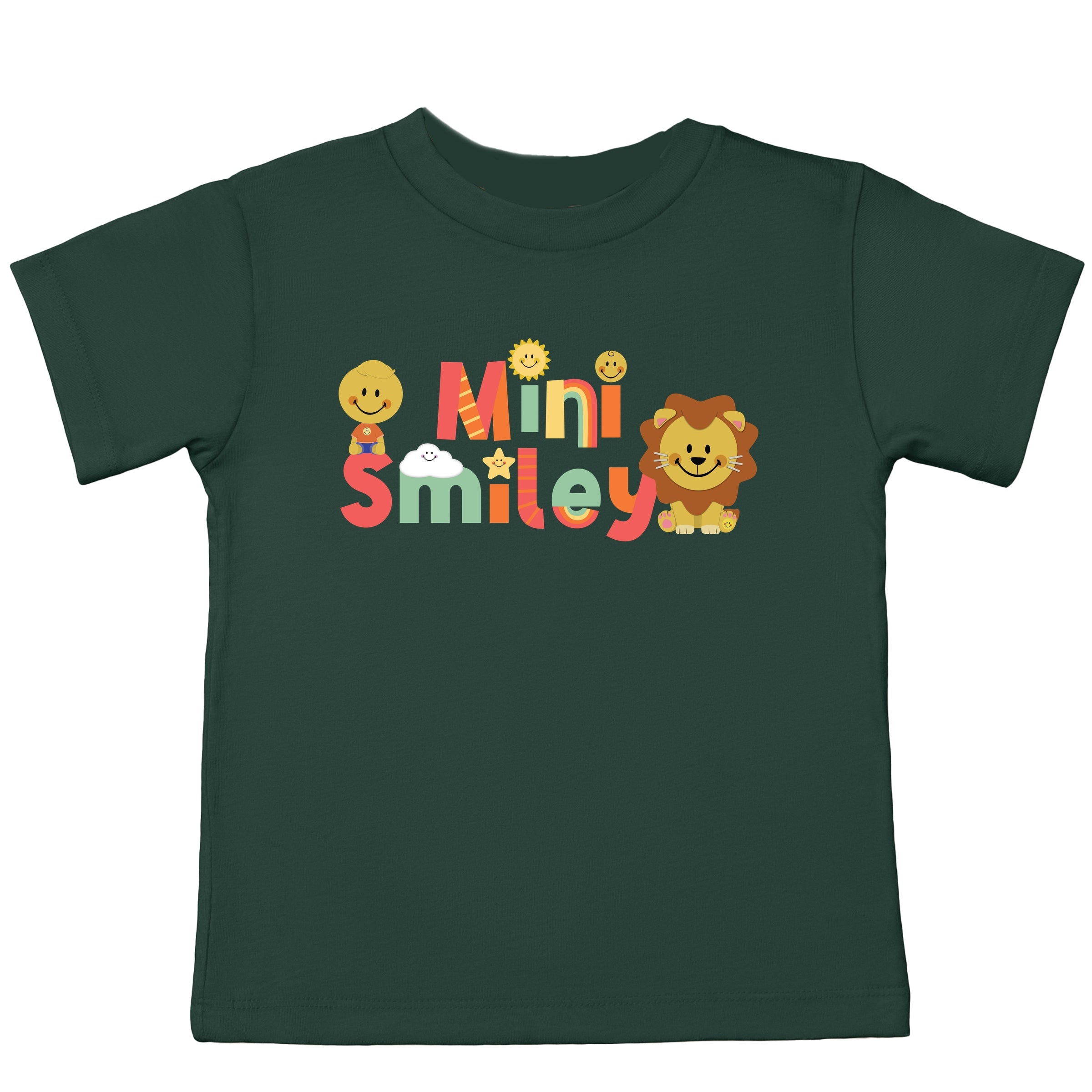 Mini Smiley Icons Lion - Toddler Short Sleeve Graphic T-Shirt