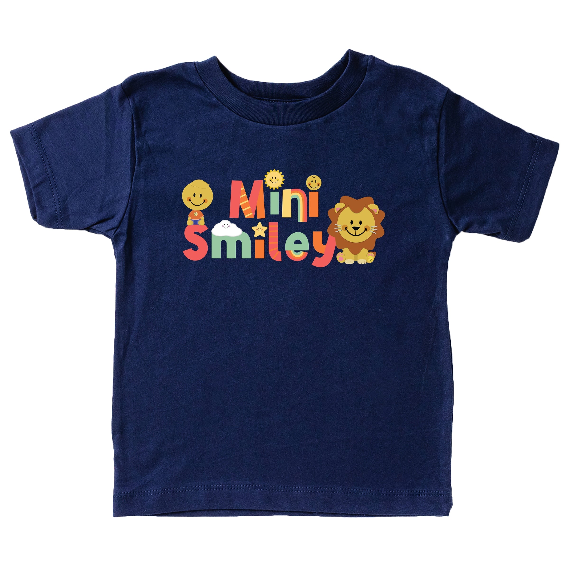 Mini Smiley Icons Lion - Toddler Short Sleeve Graphic T-Shirt