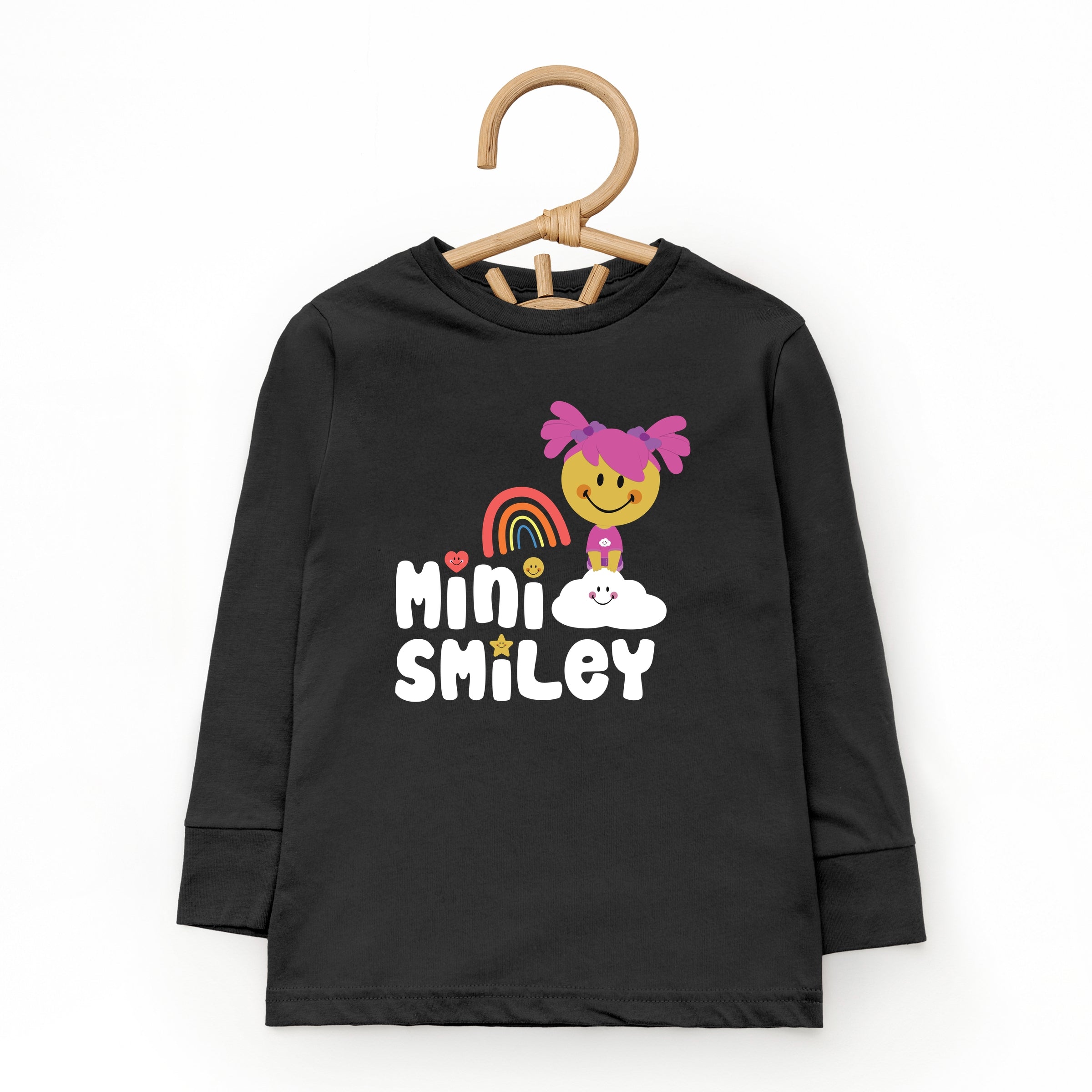 Mini Smiley Rainbow Cloud Aria - Toddler Long Sleeve Graphic Tee