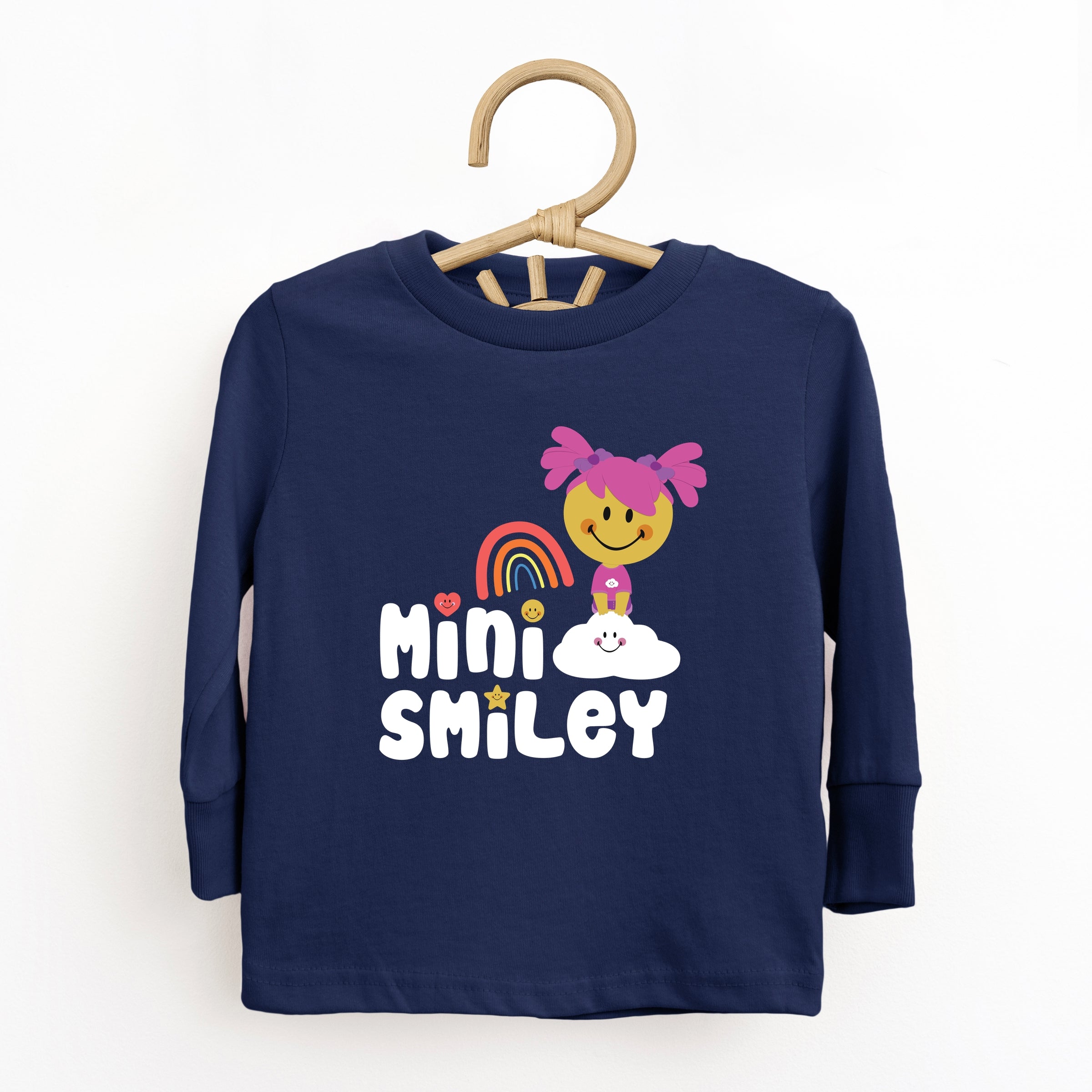 Mini Smiley Rainbow Cloud Aria - Toddler Long Sleeve Graphic Tee