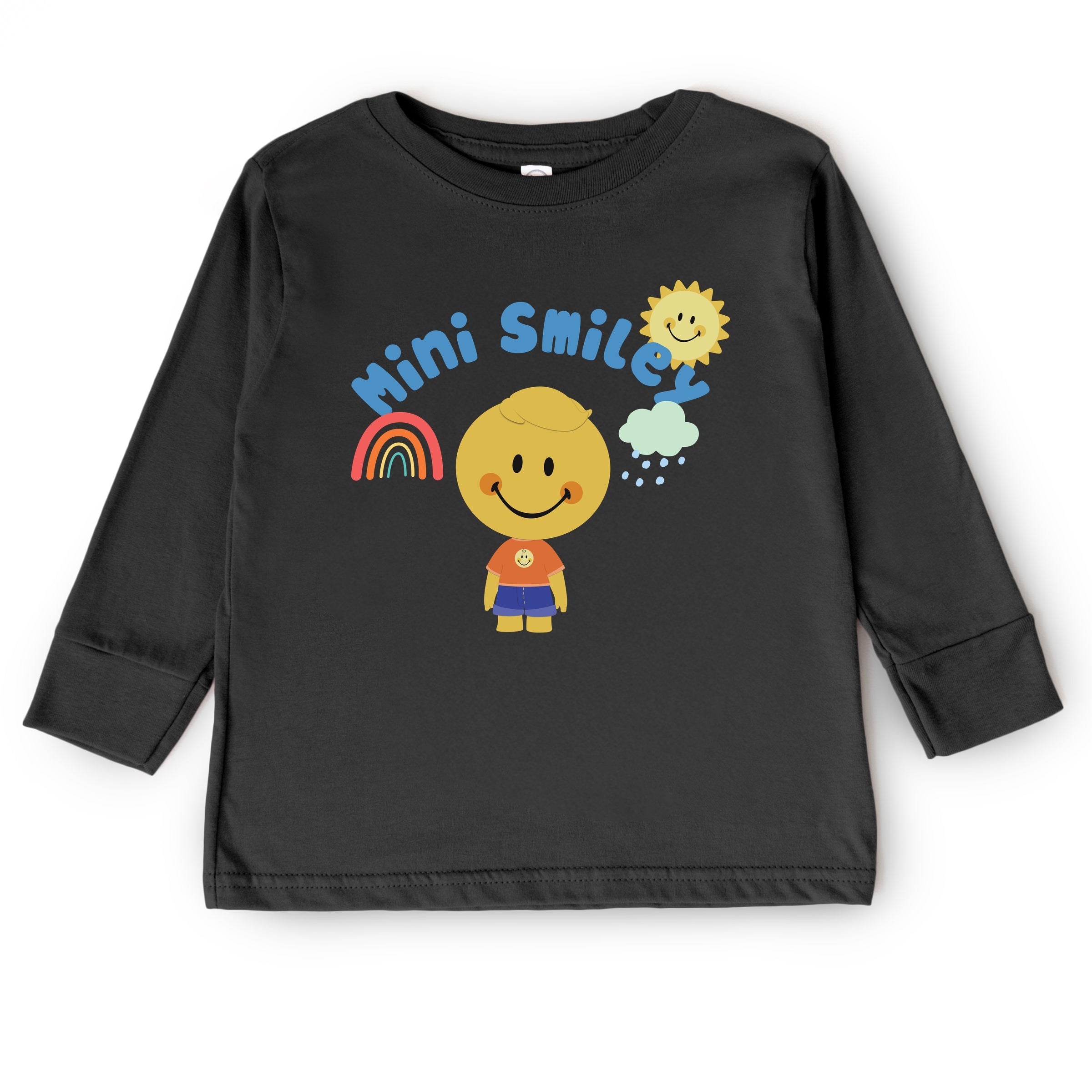 Mini Smiley Rainbow Cloud Lumi - Toddler Long Sleeve Graphic Tee