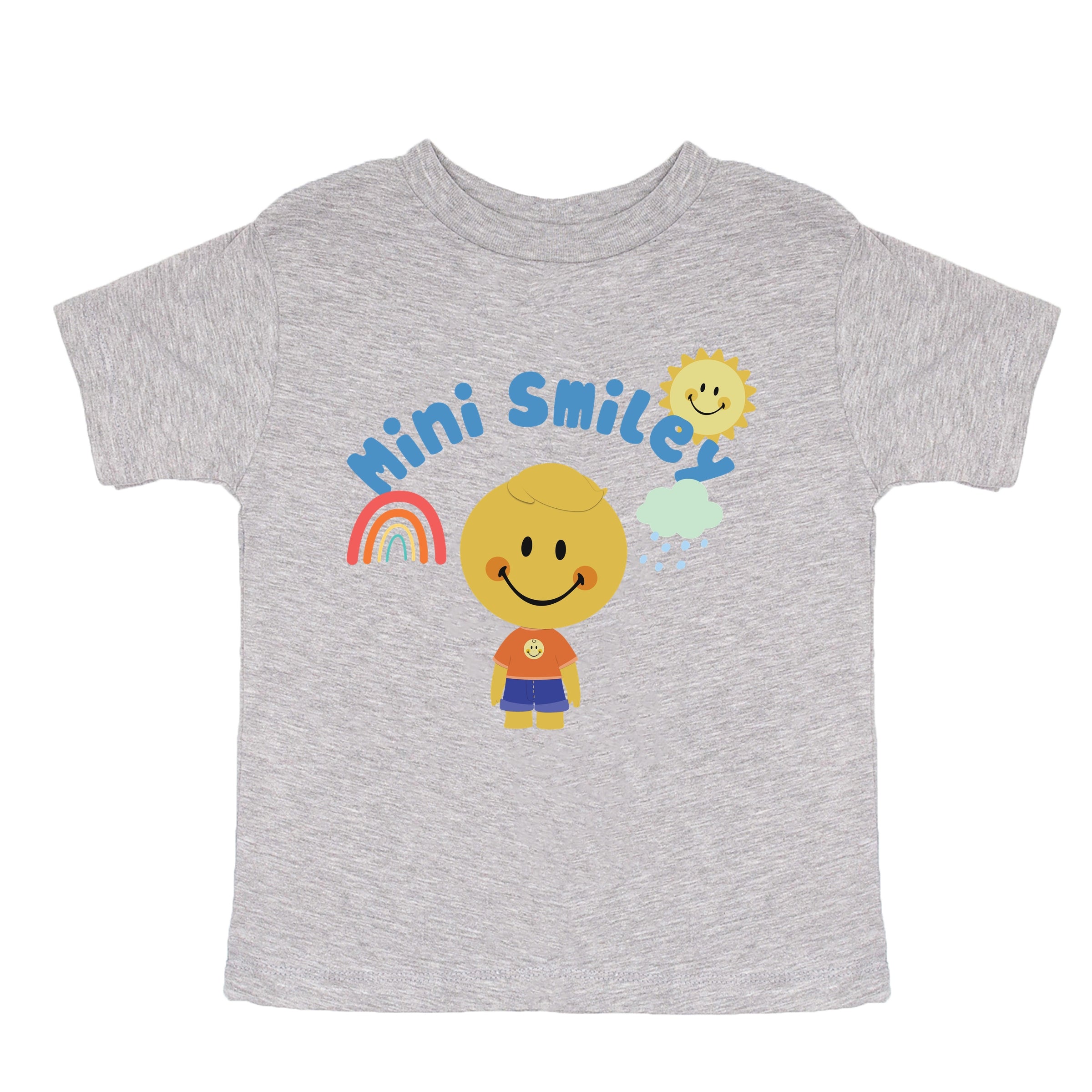 Mini Smiley Rainbow Cloud Lumi - Toddler Short Sleeve Graphic T-Shirt