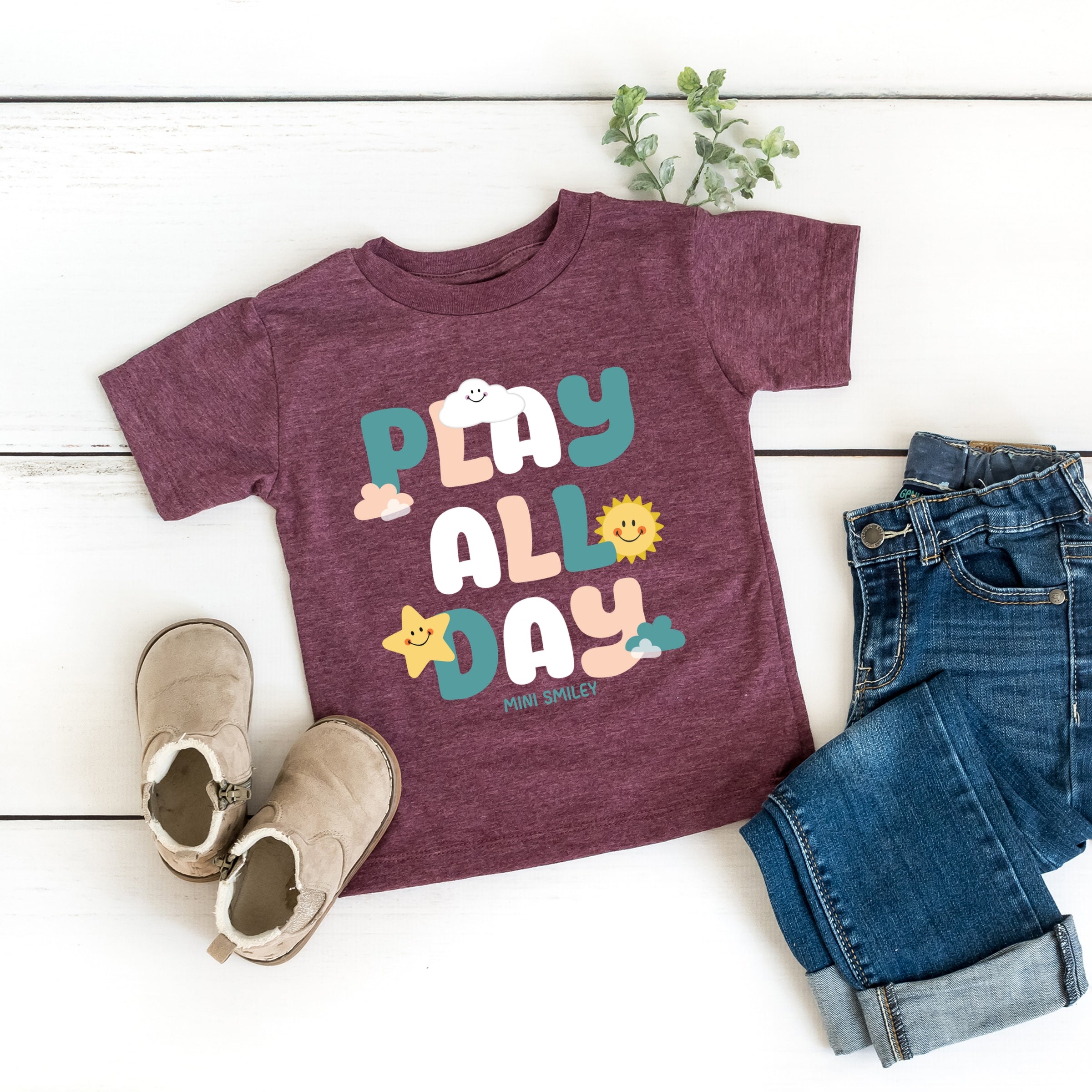 Mini Smiley Play All Day - Toddler Short Sleeve Graphic T-Shirt