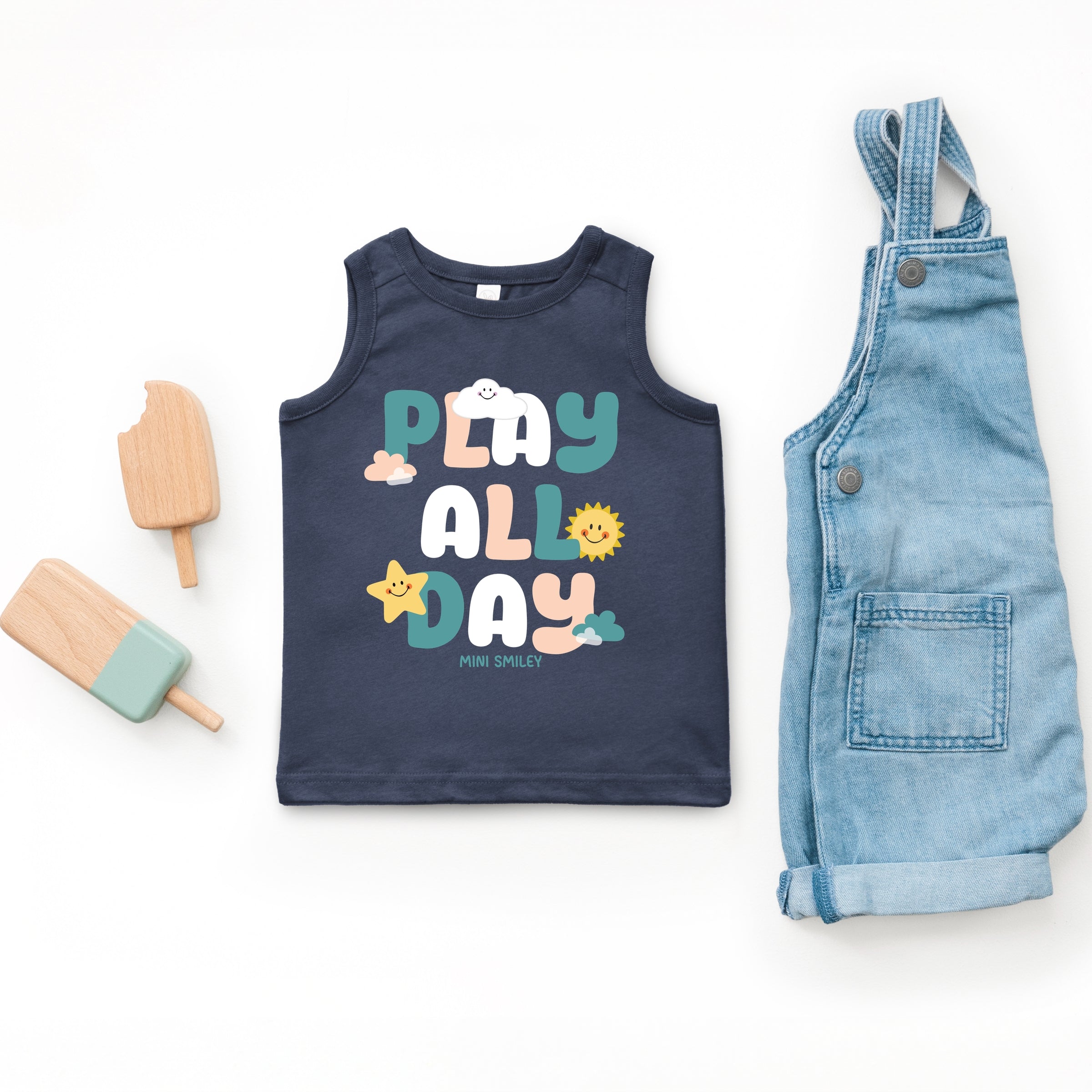 Mini Smiley Play All Day - Toddler Graphic Tank