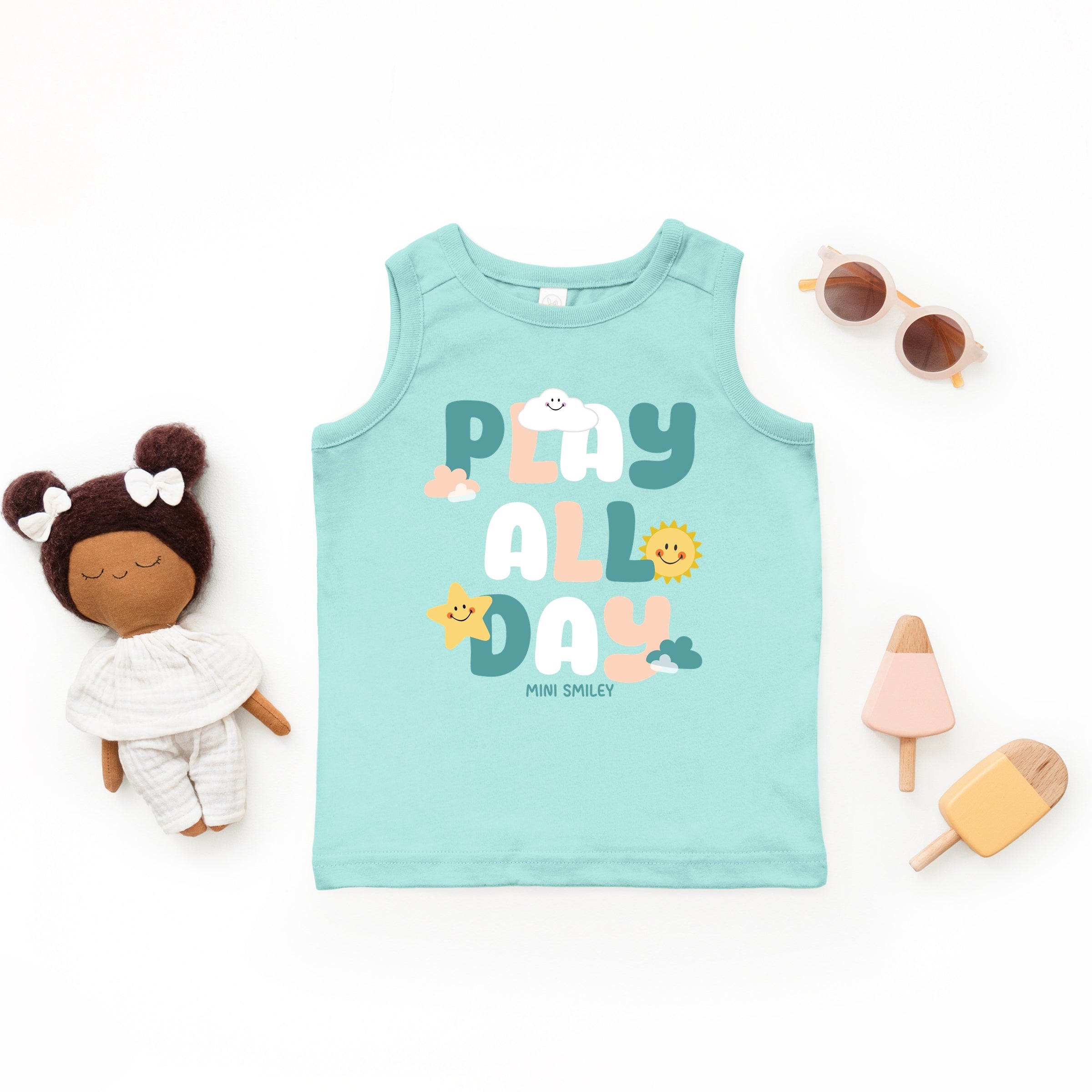 Mini Smiley Play All Day - Toddler Graphic Tank