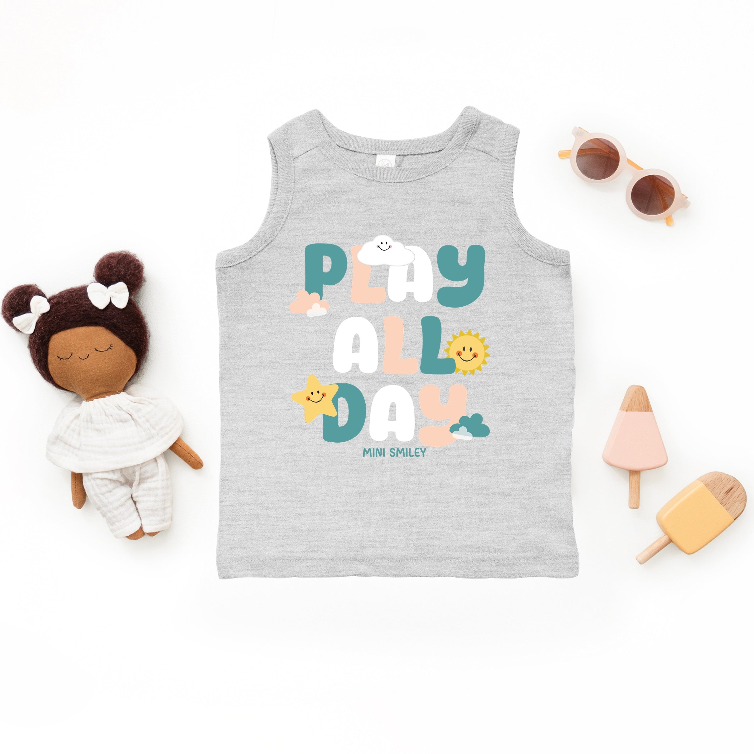 Mini Smiley Play All Day - Toddler Graphic Tank