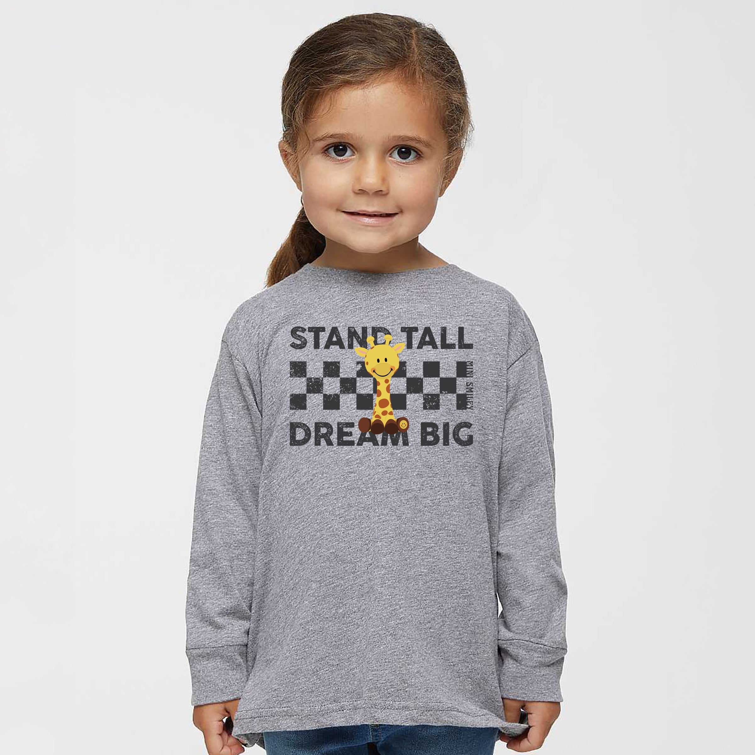 Mini Smiley Stand Tall Dream Big - Toddler Long Sleeve Graphic Tee