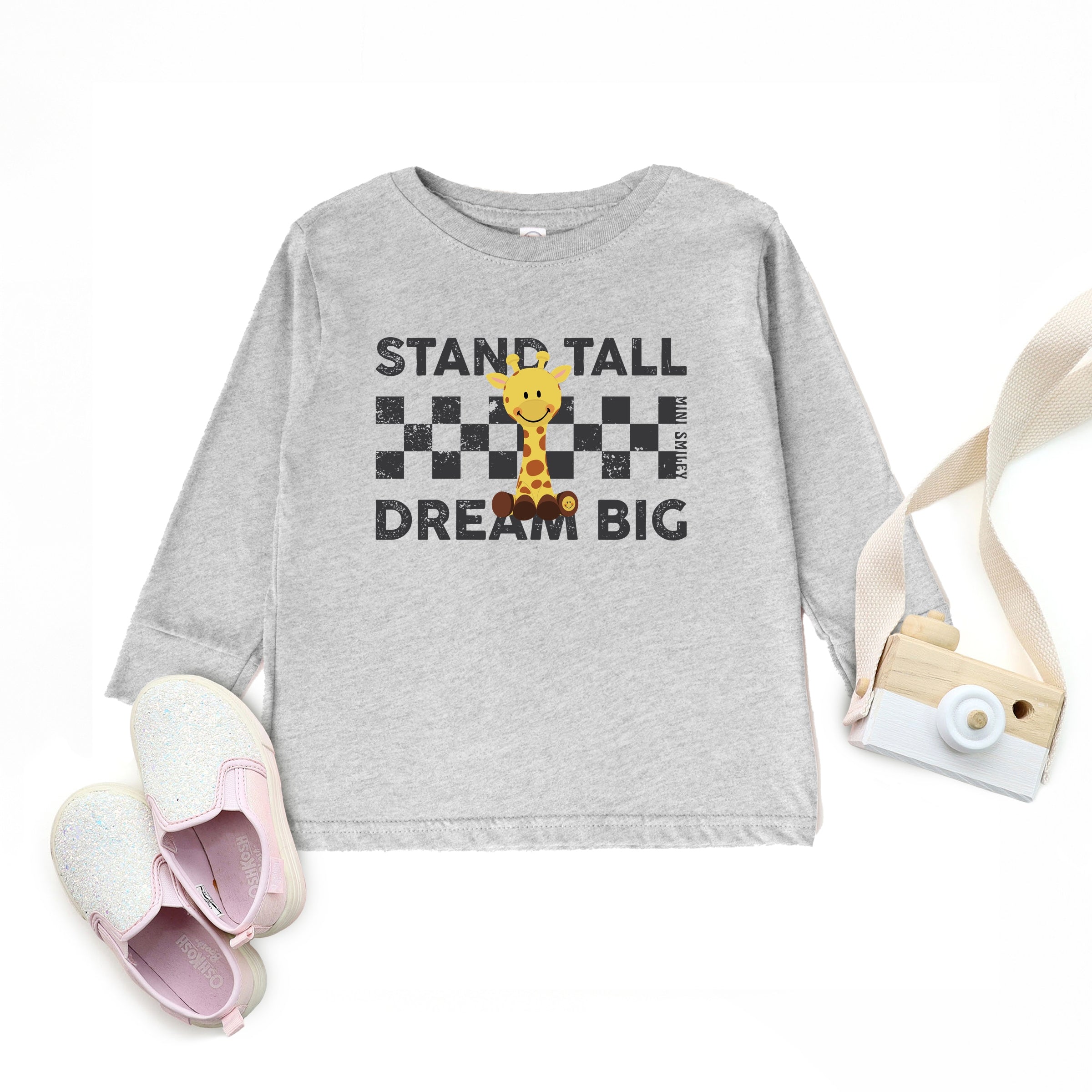 Mini Smiley Stand Tall Dream Big - Toddler Long Sleeve Graphic Tee