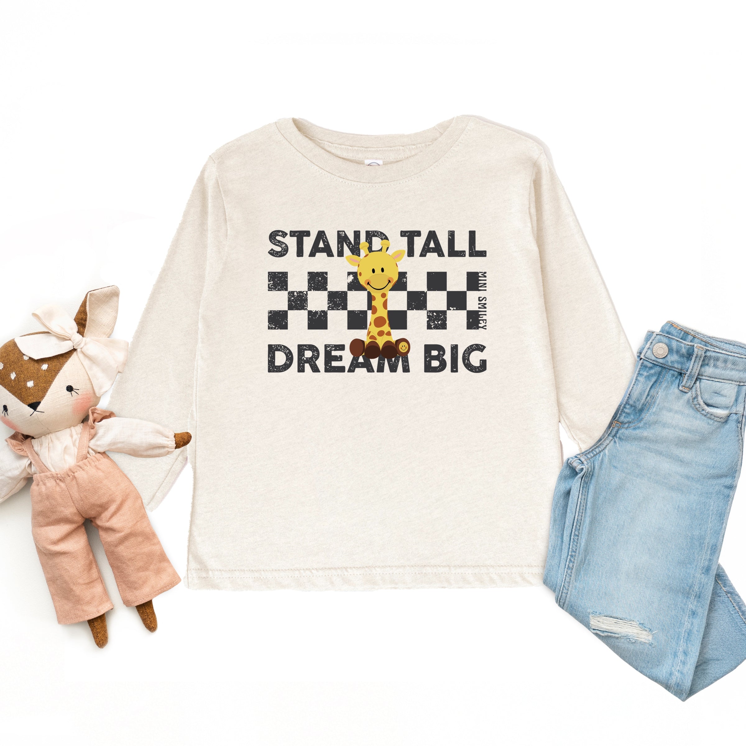 Mini Smiley Stand Tall Dream Big - Toddler Long Sleeve Graphic Tee