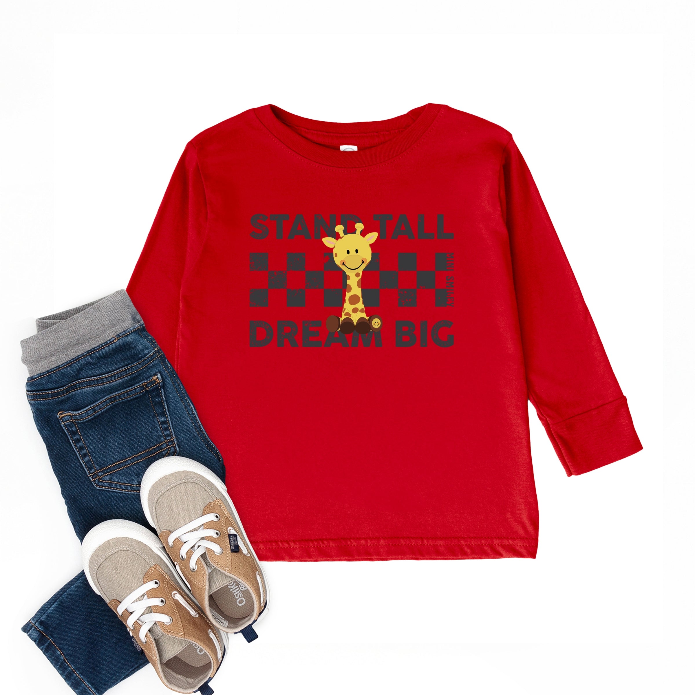 Mini Smiley Stand Tall Dream Big - Toddler Long Sleeve Graphic Tee