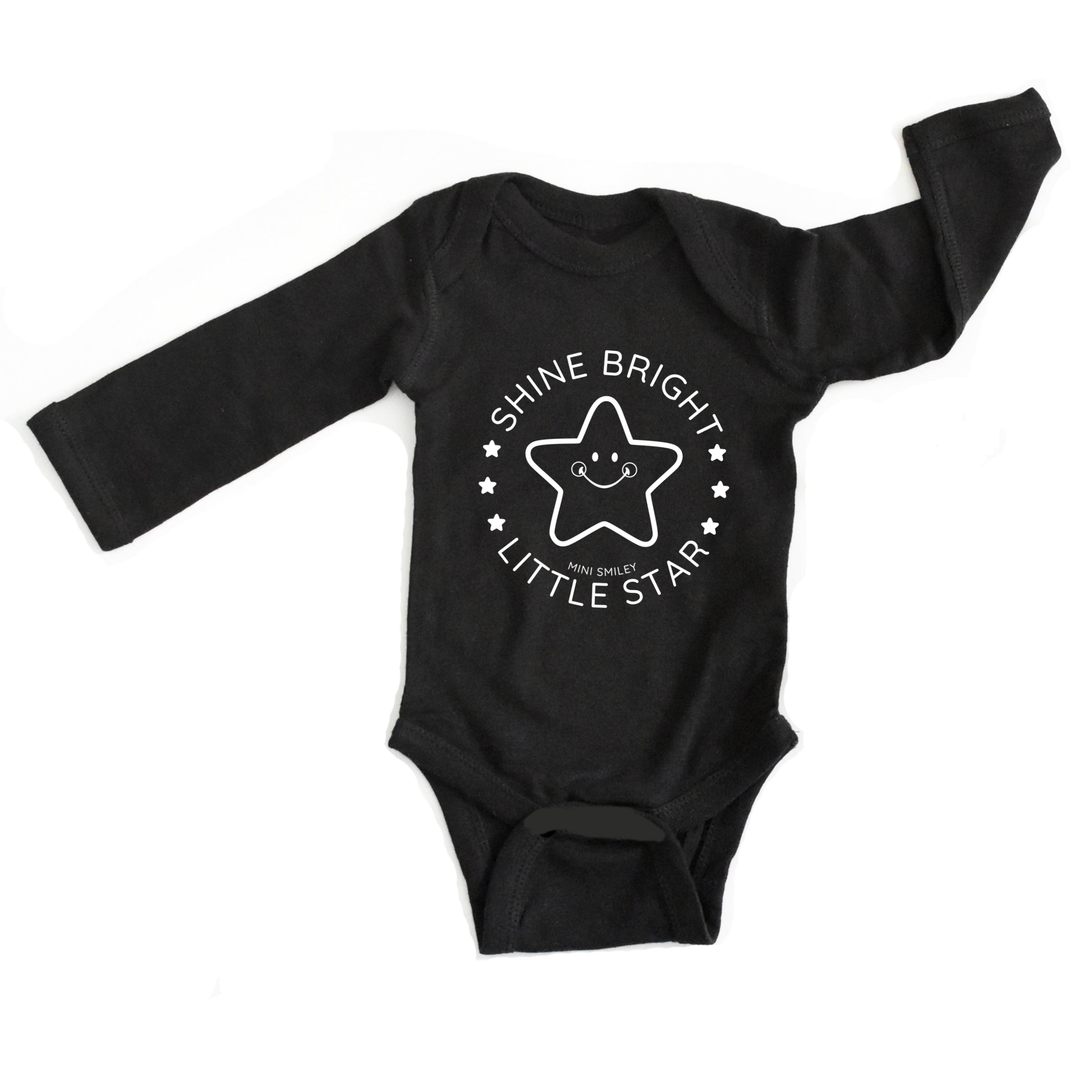 Mini Smiley Shine Bright Little Star - Baby Long Sleeve Bodysuit