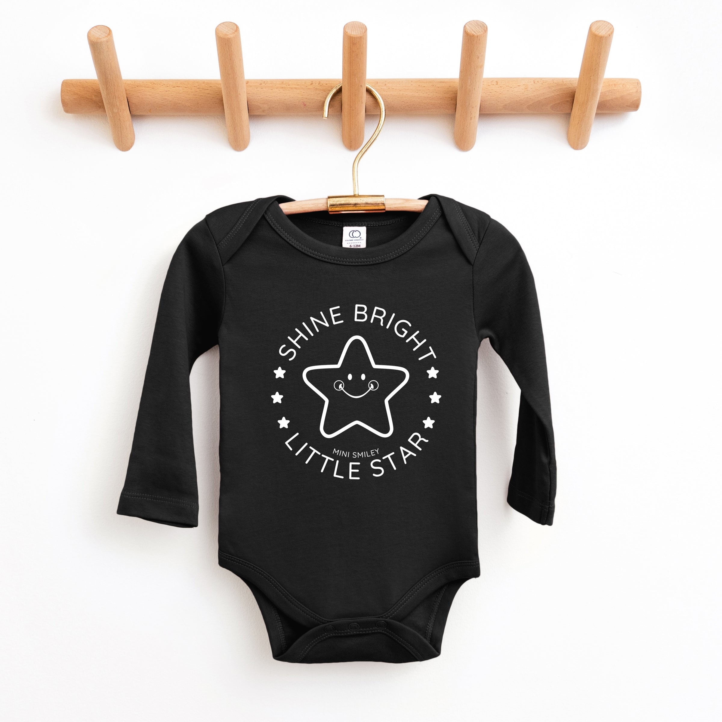 Mini Smiley Shine Bright Little Star - Baby Long Sleeve Bodysuit