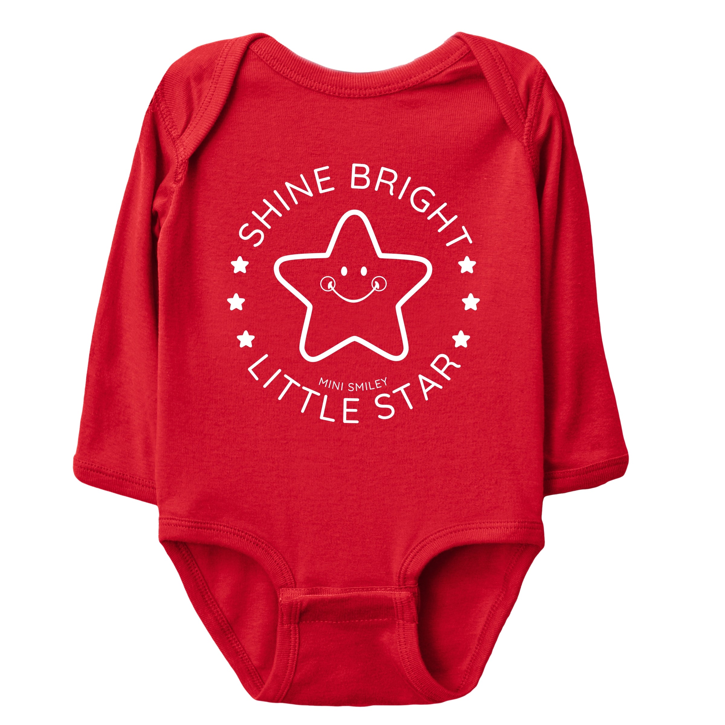 Mini Smiley Shine Bright Little Star - Baby Long Sleeve Bodysuit