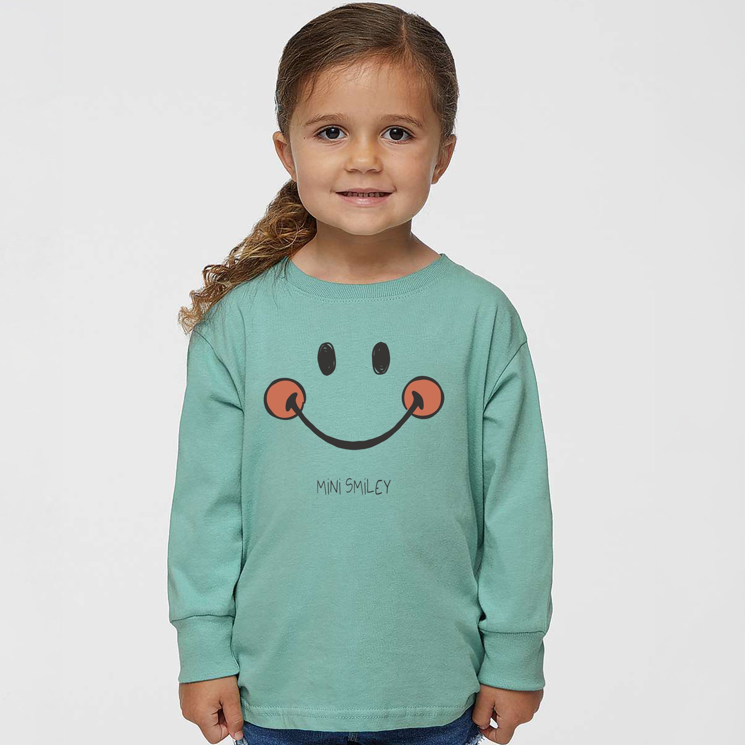 Mini Smiley Smile Outline - Toddler Long Sleeve Graphic Tee