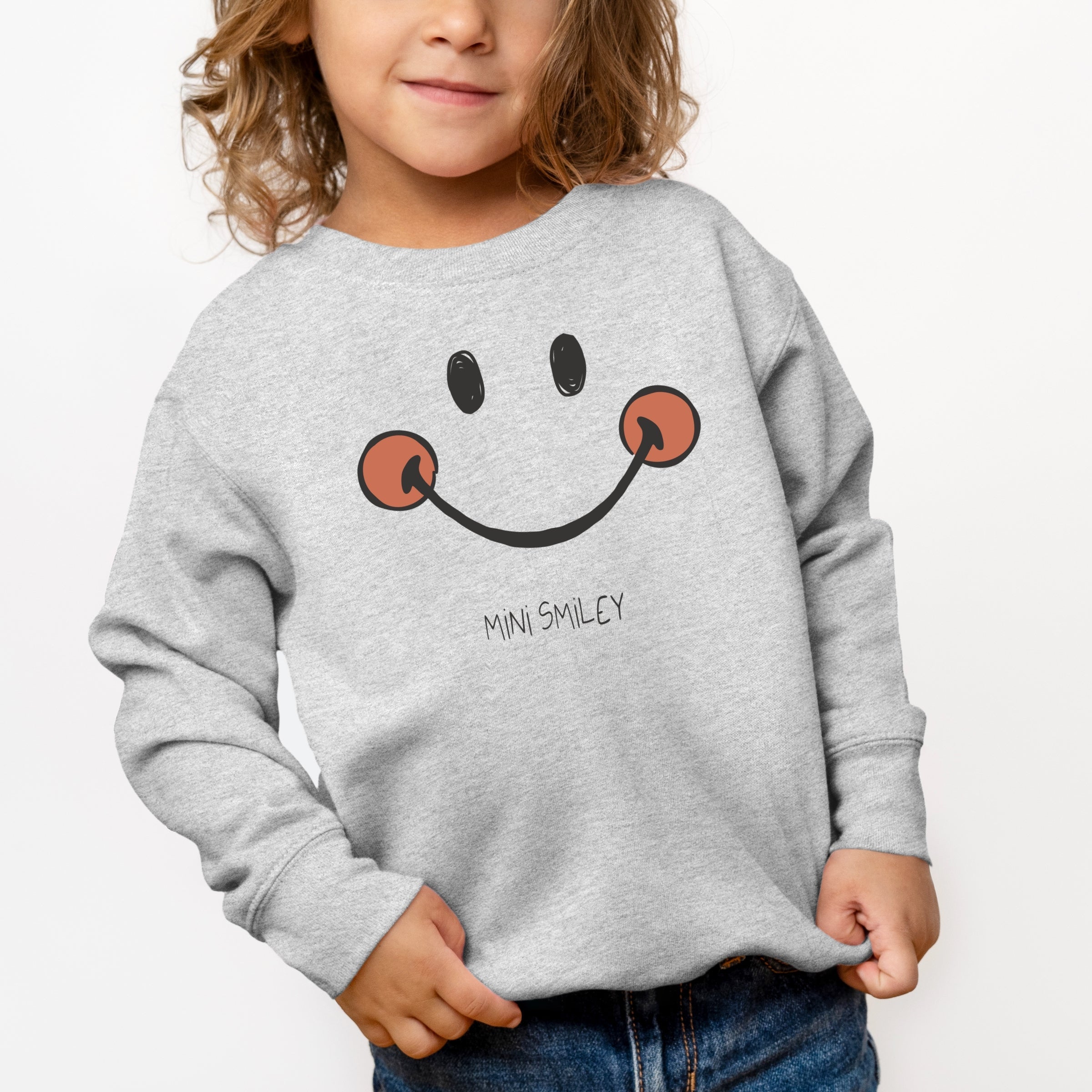 Mini Smiley Smile Outline - Toddler Graphic Sweatshirt