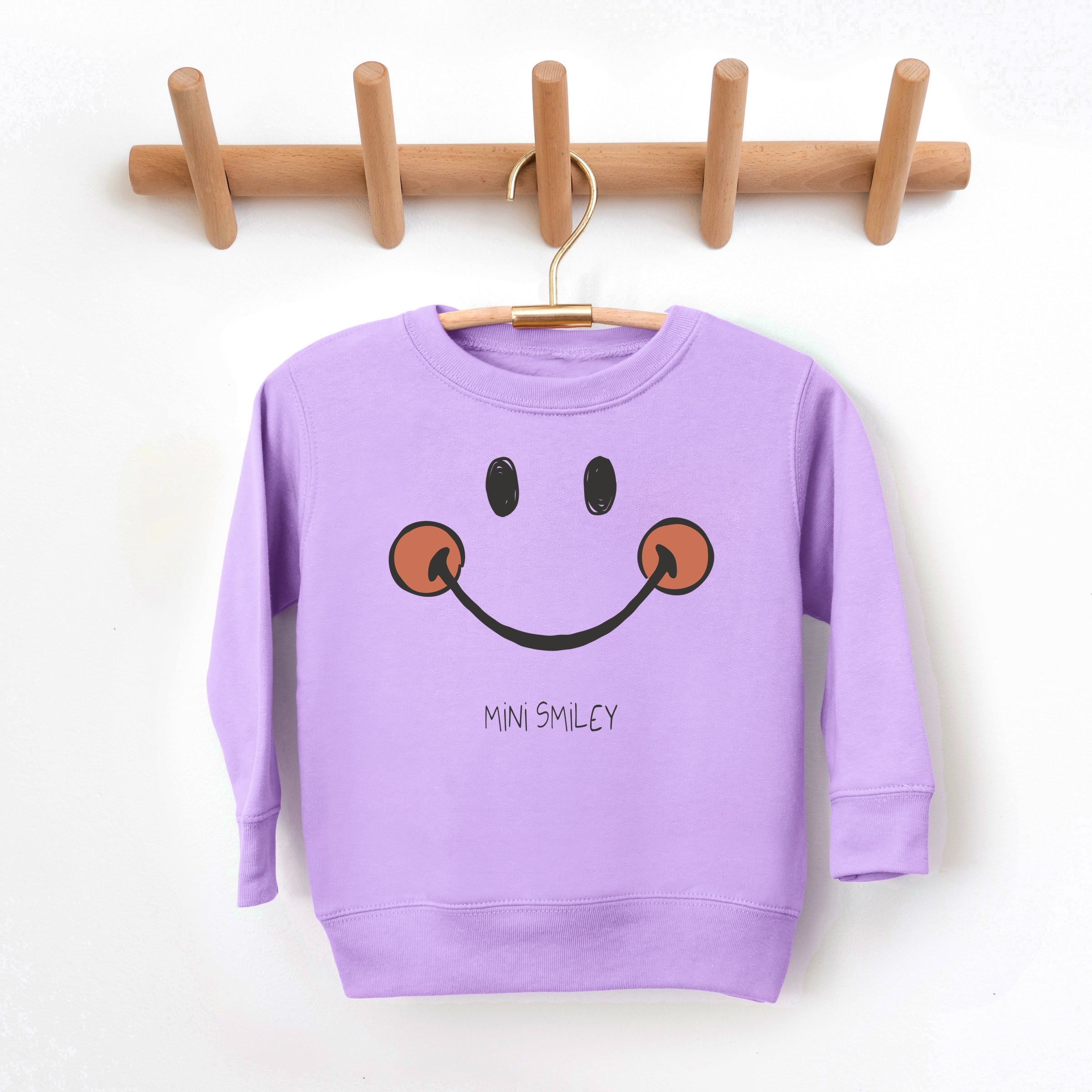 Mini Smiley Smile Outline - Toddler Graphic Sweatshirt