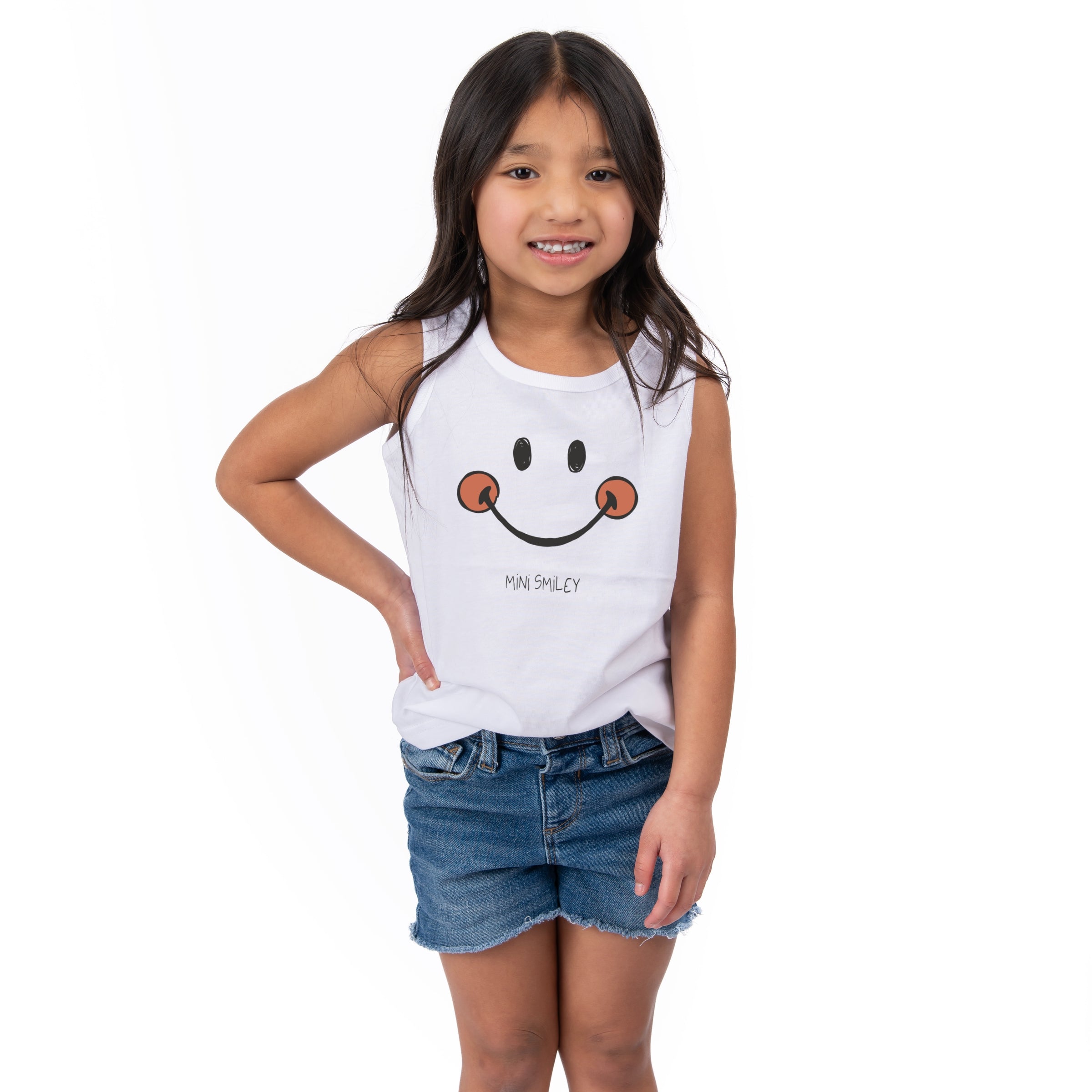 Mini Smiley Smile Outline - Toddler Graphic Tank