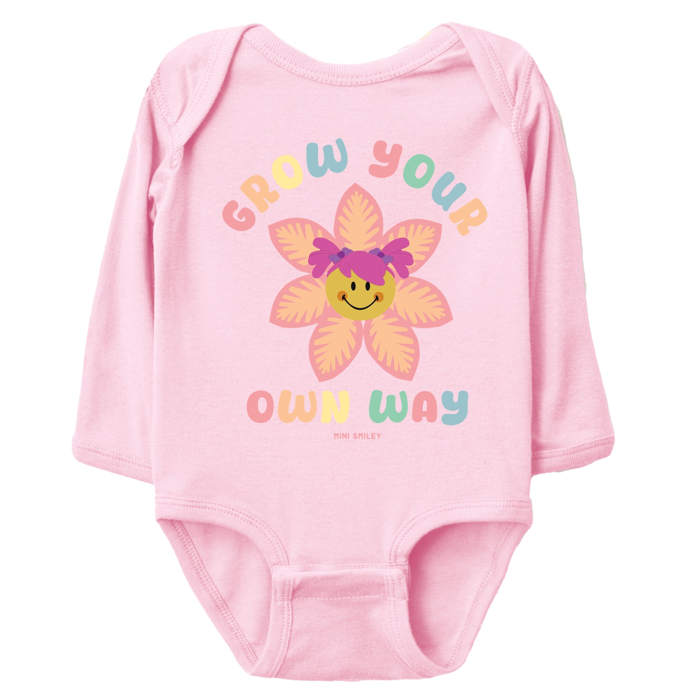 Mini Smiley Grow Your Own Way - Baby Long Sleeve Bodysuit
