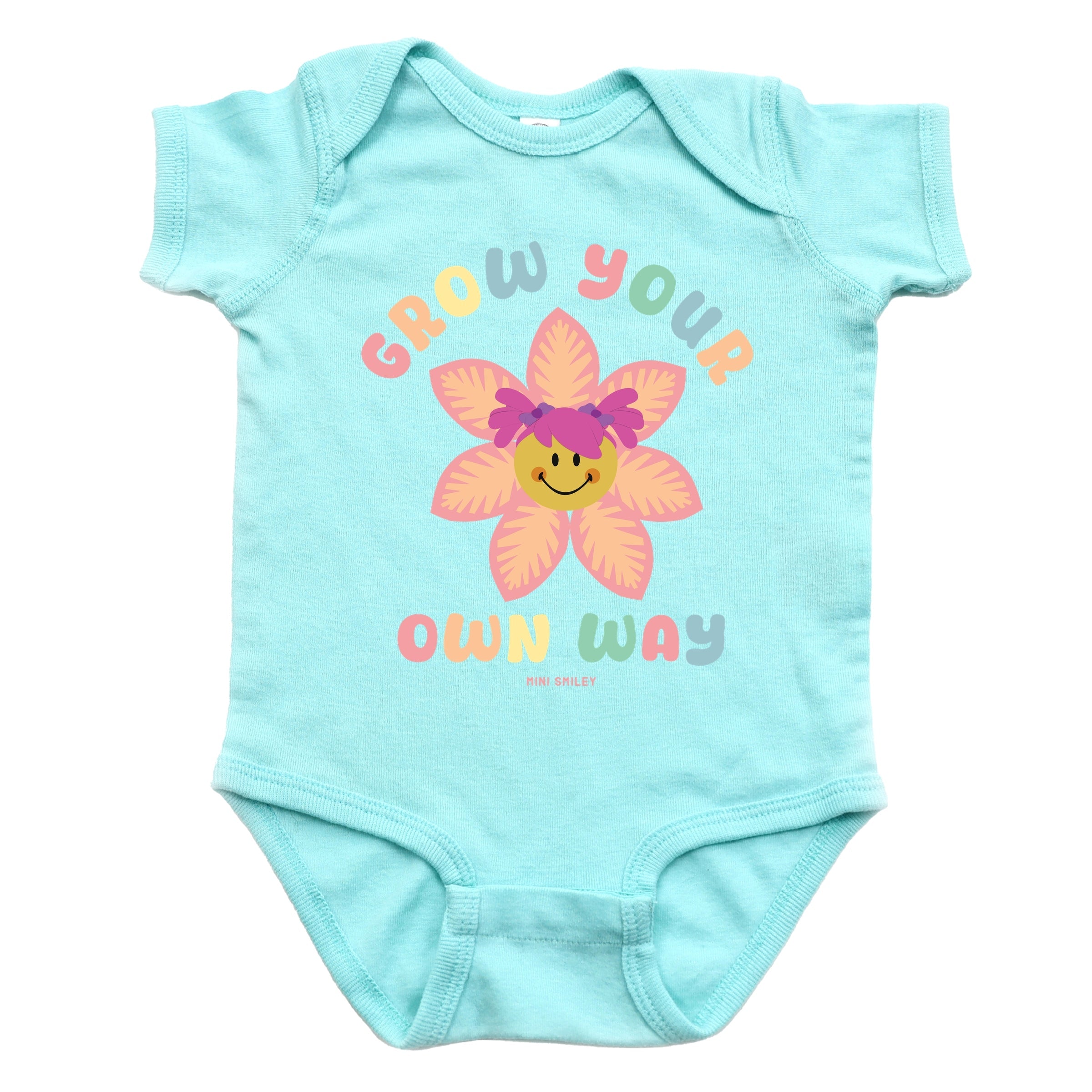 Mini Smiley Grow Your Own Way - Baby Short Sleeve Graphic Bodysuit