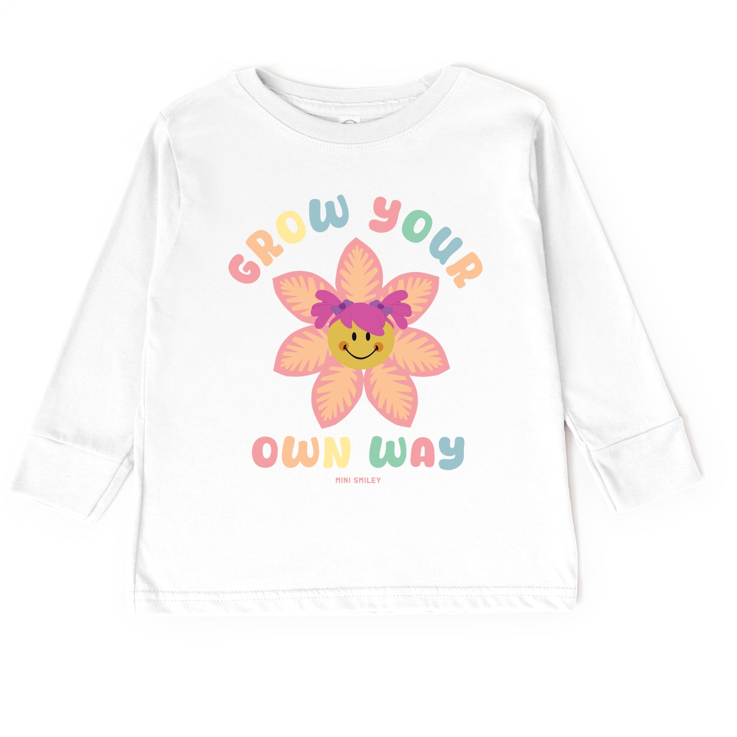 Mini Smiley Grow Your Own Way - Toddler Long Sleeve Graphic Tee