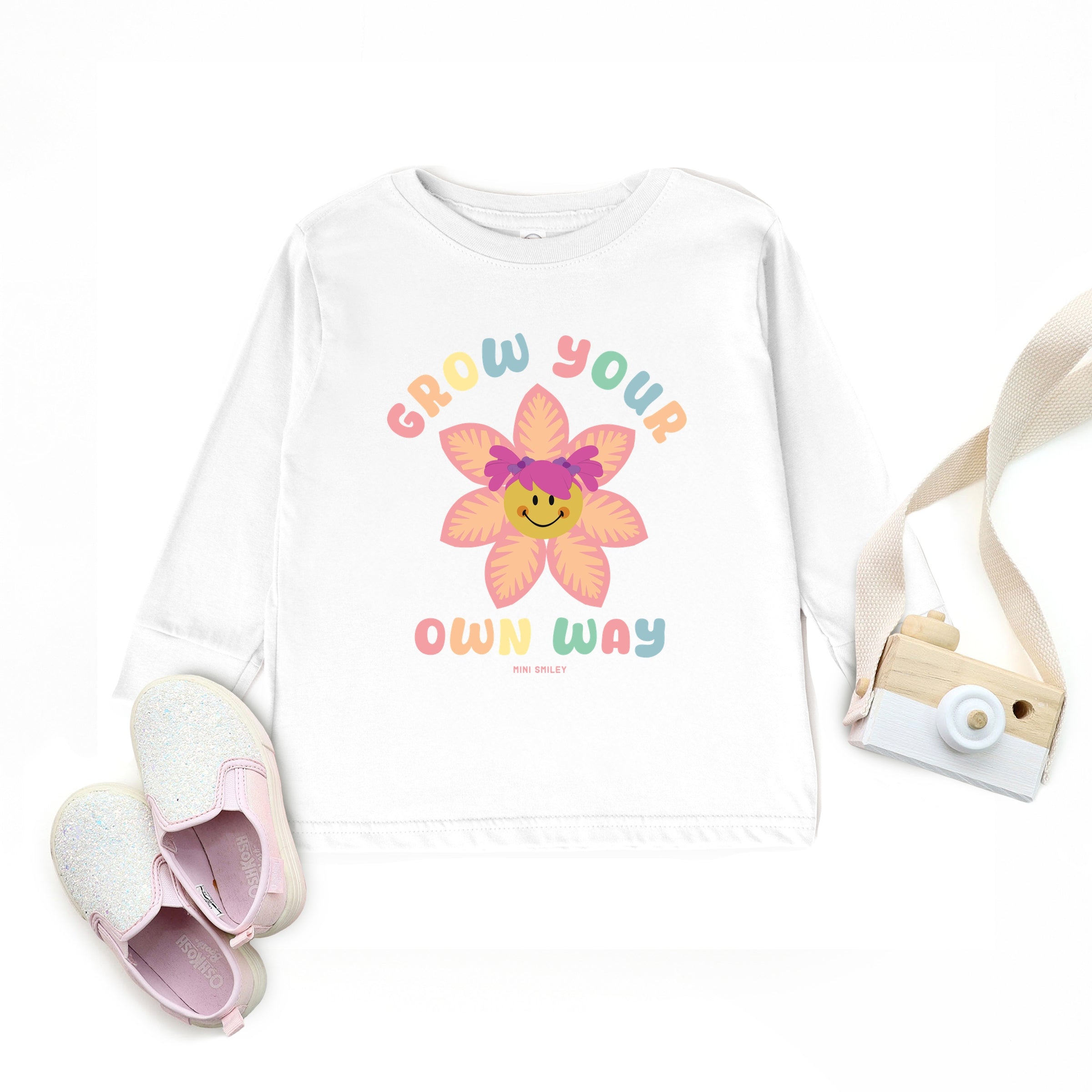 Mini Smiley Grow Your Own Way - Toddler Long Sleeve Graphic Tee
