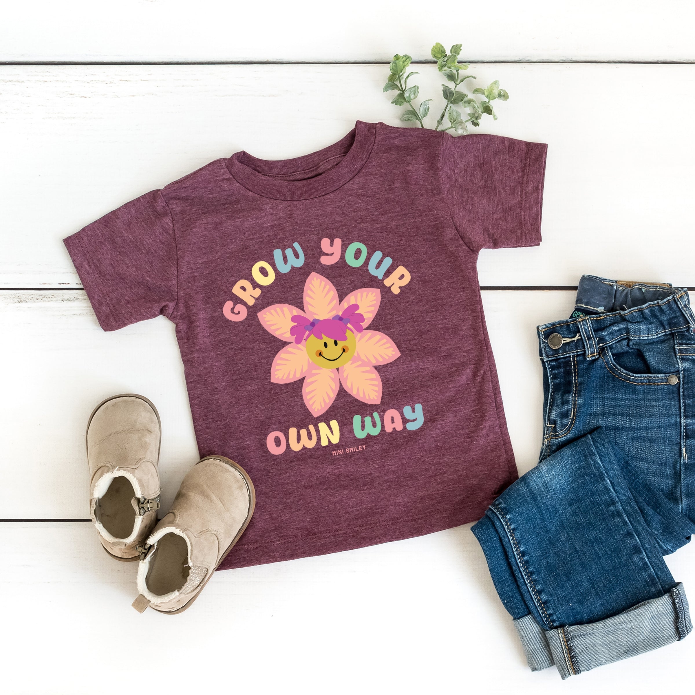 Mini Smiley Grow Your Own Way - Toddler Short Sleeve Graphic T-Shirt