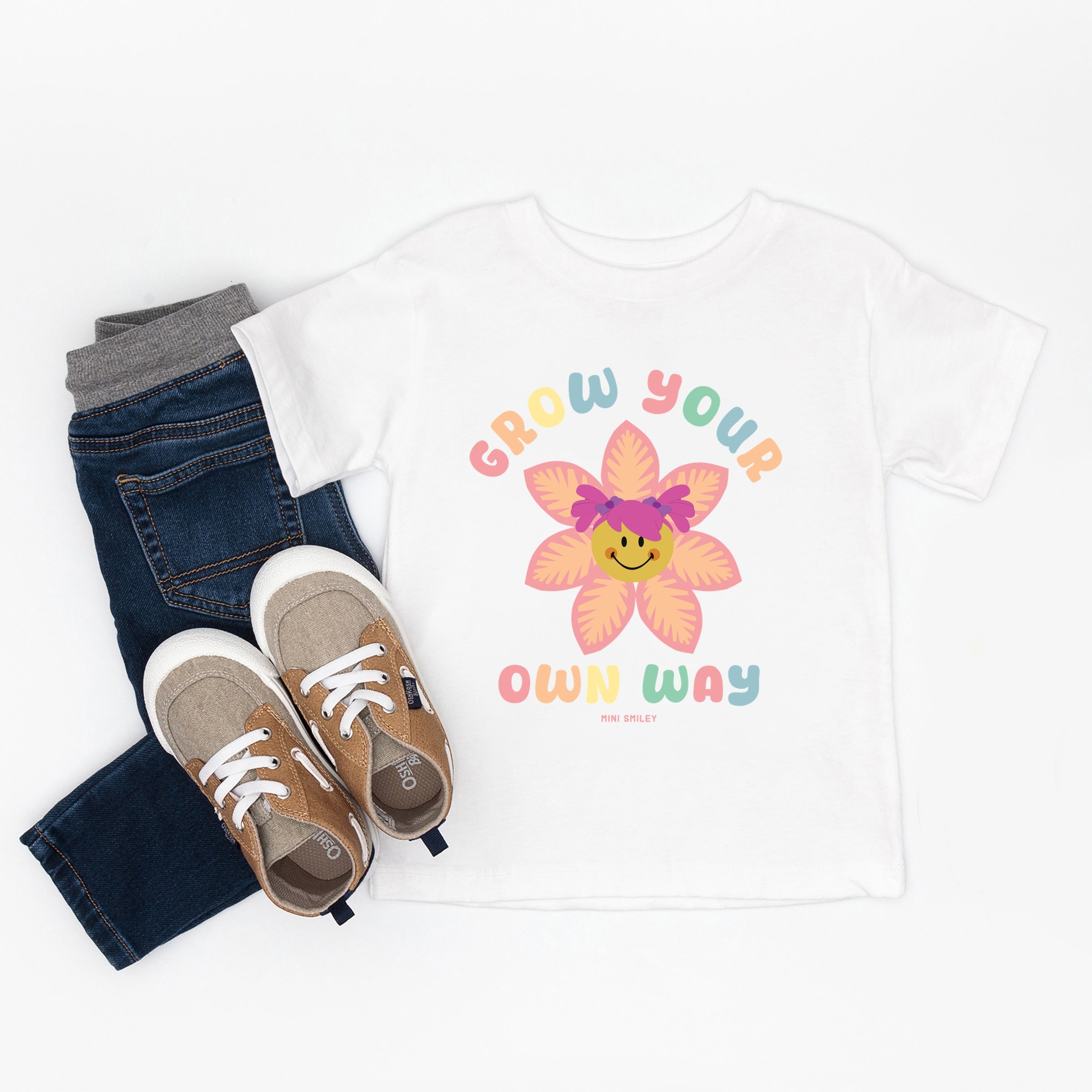 Mini Smiley Grow Your Own Way - Toddler Short Sleeve Graphic T-Shirt