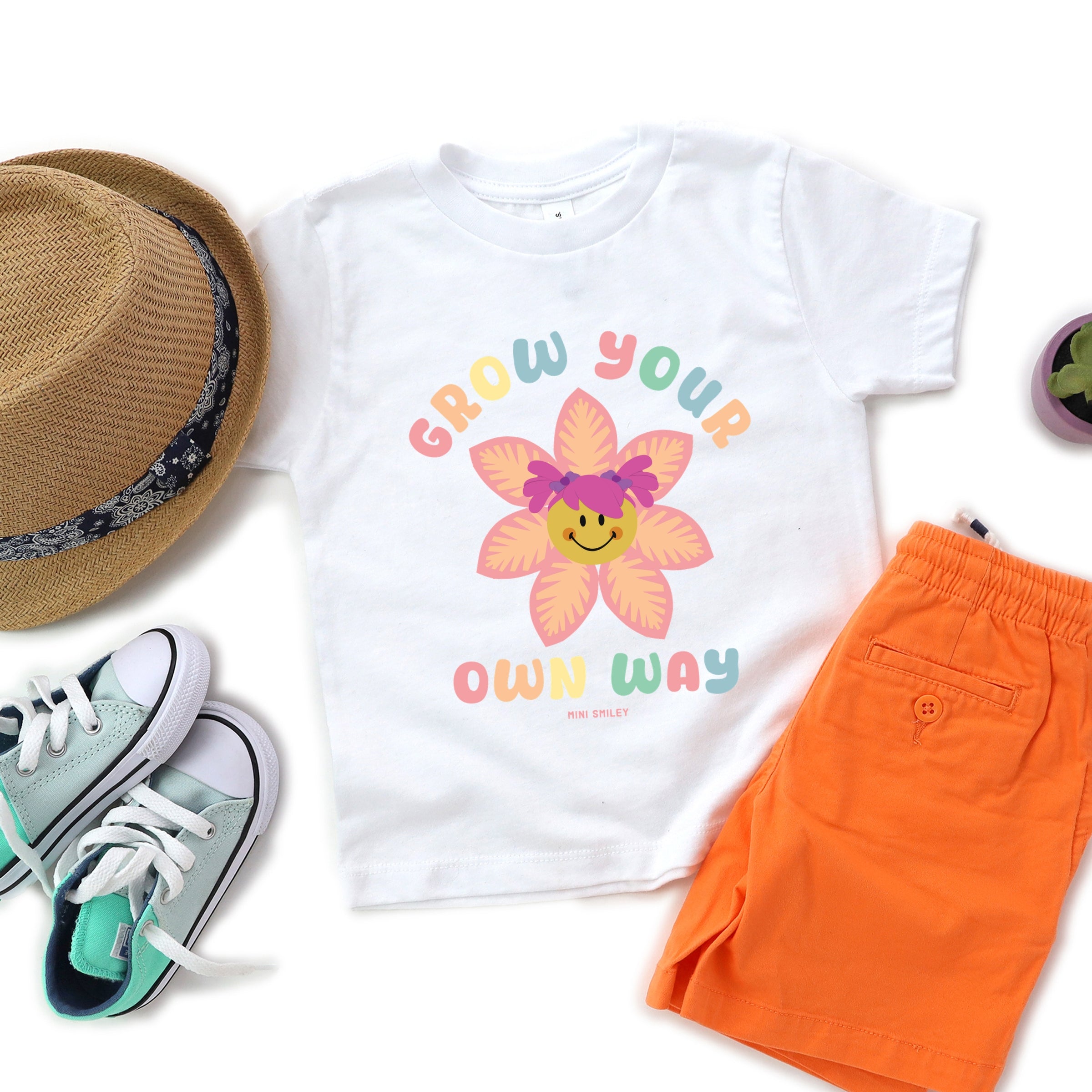 Mini Smiley Grow Your Own Way - Toddler Short Sleeve Graphic T-Shirt