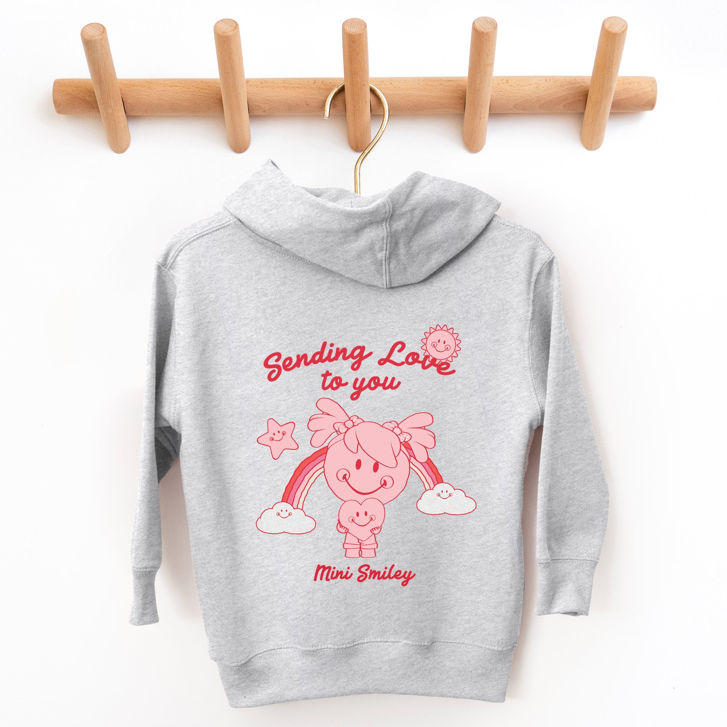 Mini Smiley Sending Love To You - Toddler Hoodie