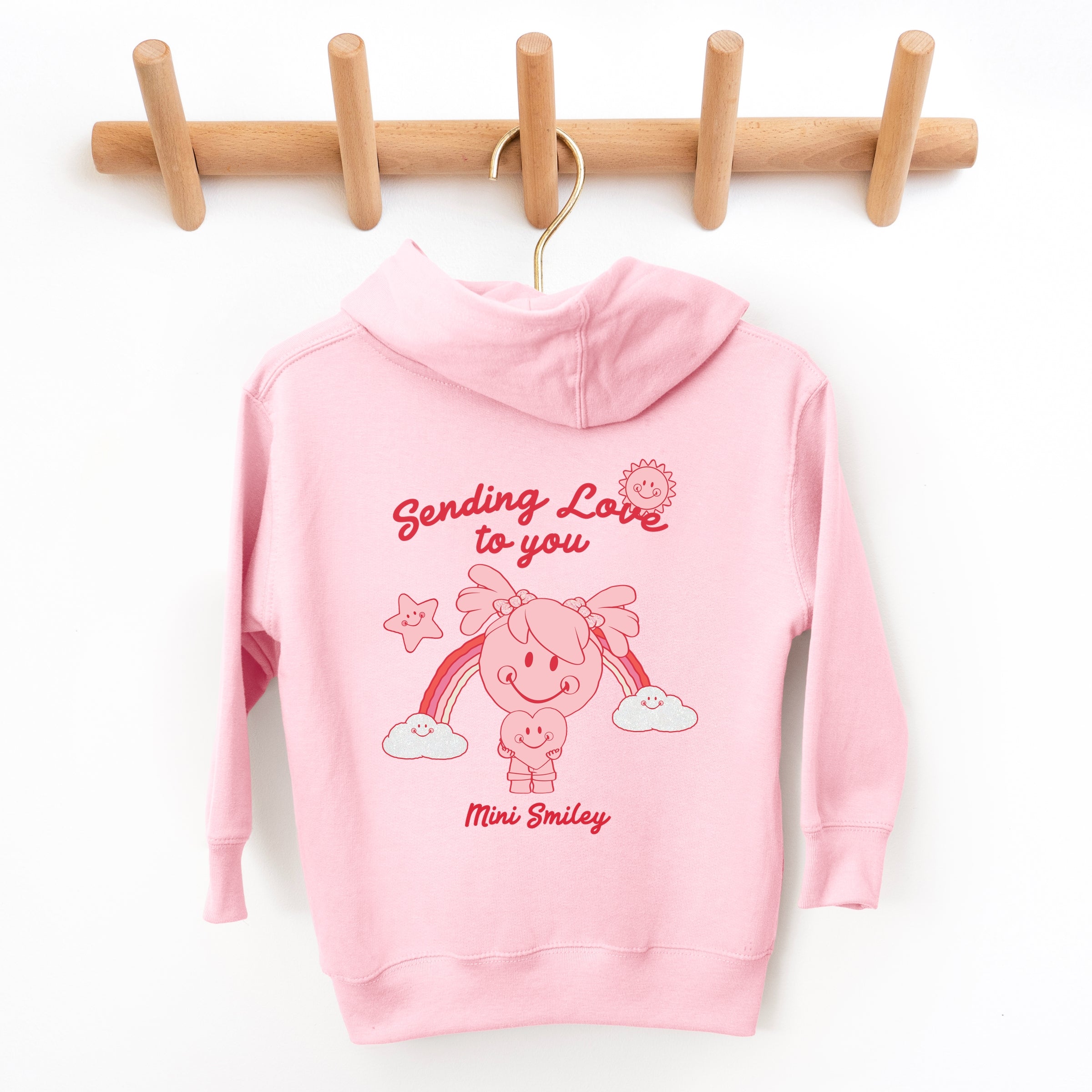 Mini Smiley Sending Love To You - Toddler Hoodie