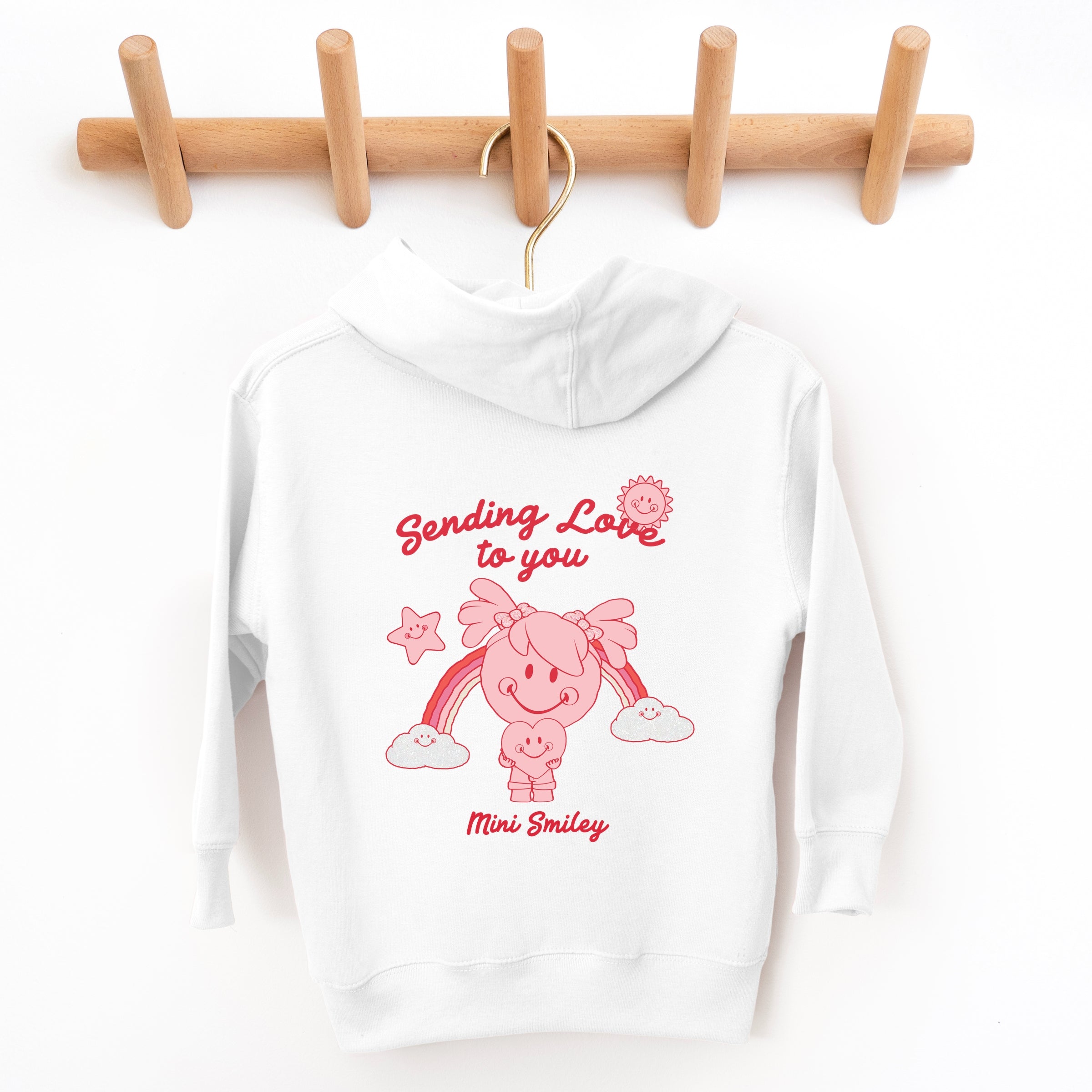 Mini Smiley Sending Love To You - Toddler Hoodie