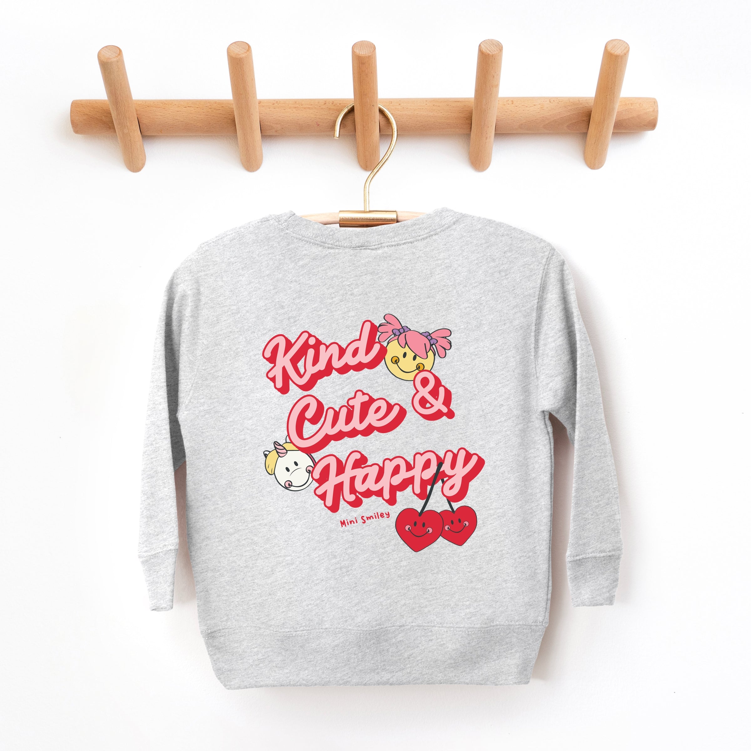 Mini Smiley Kind Cute & Happy - Toddler Graphic Sweatshirt