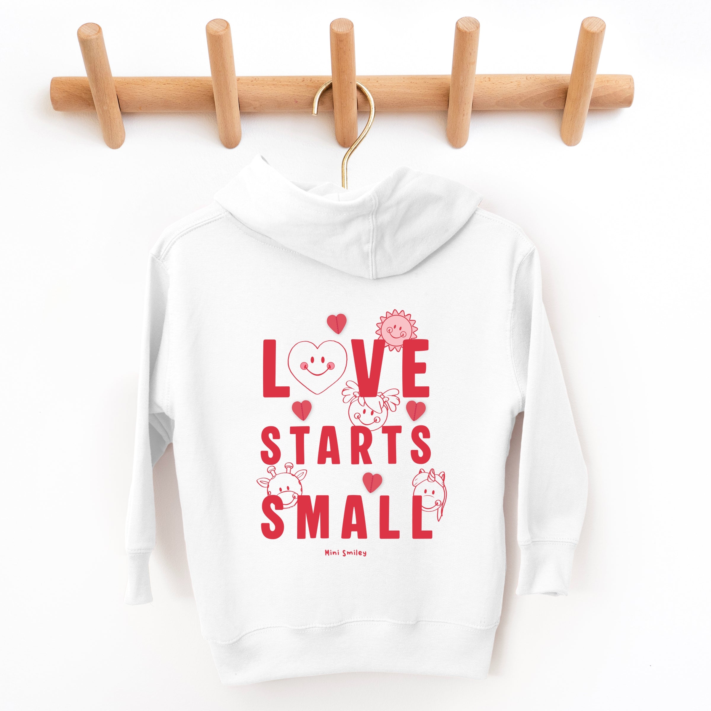 Mini Smiley Love Starts Small - Toddler Hoodie