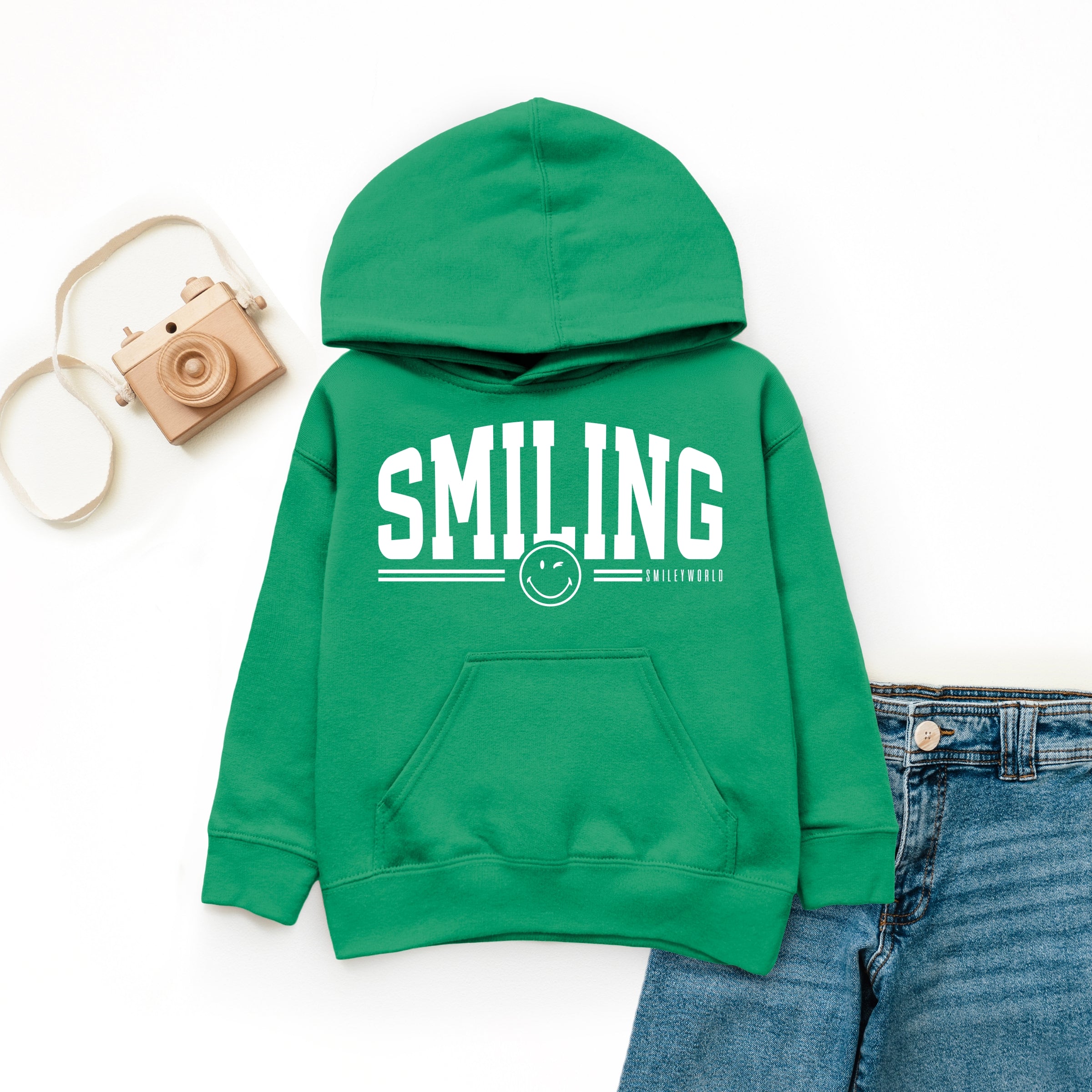 SmileyWorld Arched Varsity - Youth Graphic Hoodie
