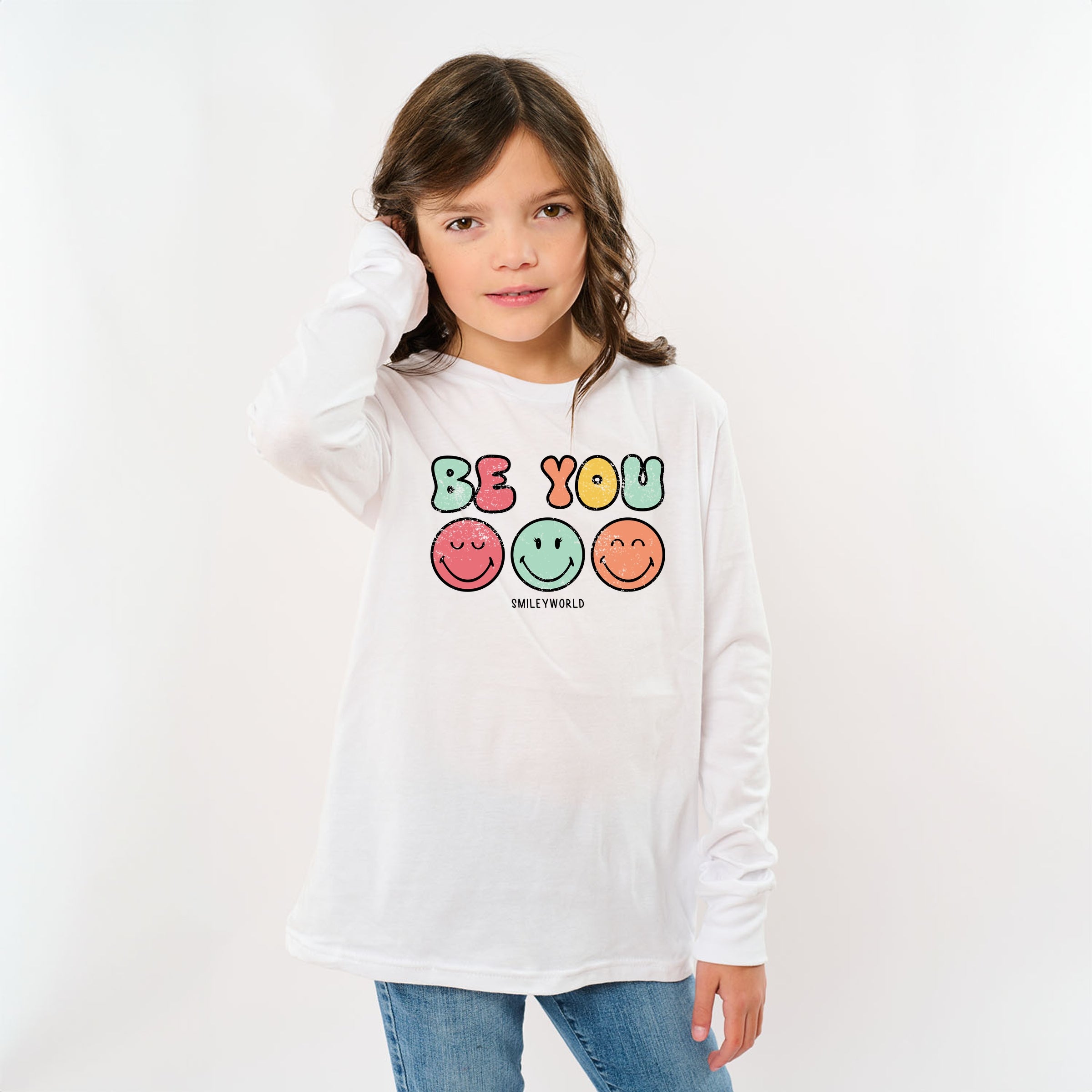 SmileyWorld Be You Groovy - Youth Long Sleeve Graphic T-Shirt