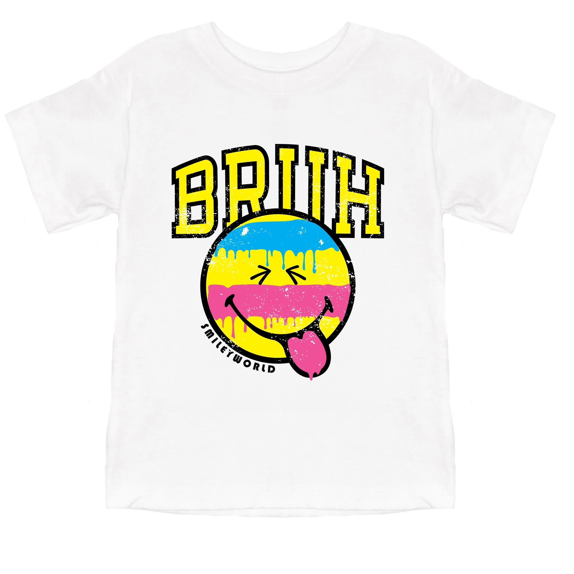SmileyWorld Bruh Paint Drip Distressed - Toddler Short Sleeve Graphic T-Shirt