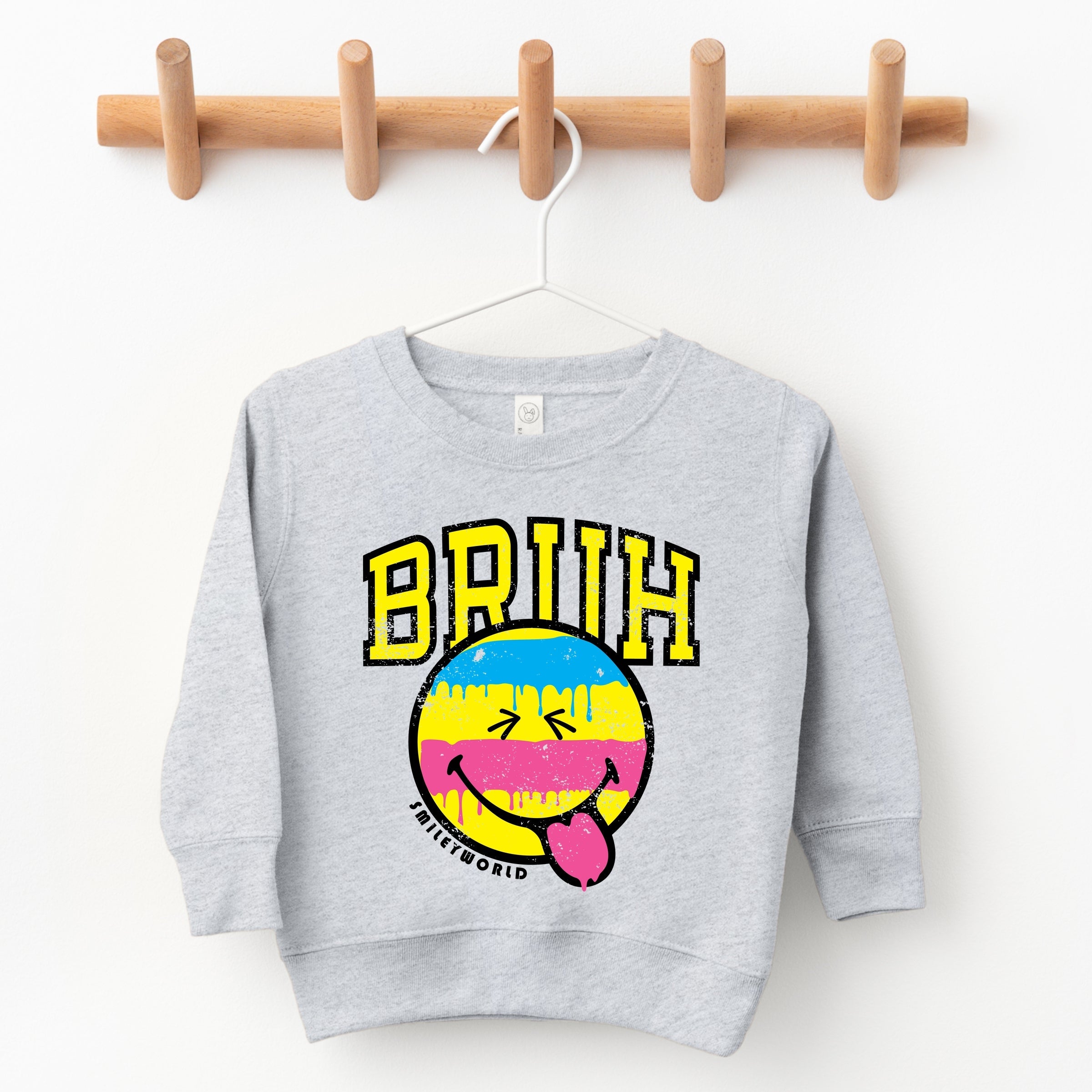 SmileyWorld Bruh Paint Drip Distressed - Toddler Graphic Sweatshirt