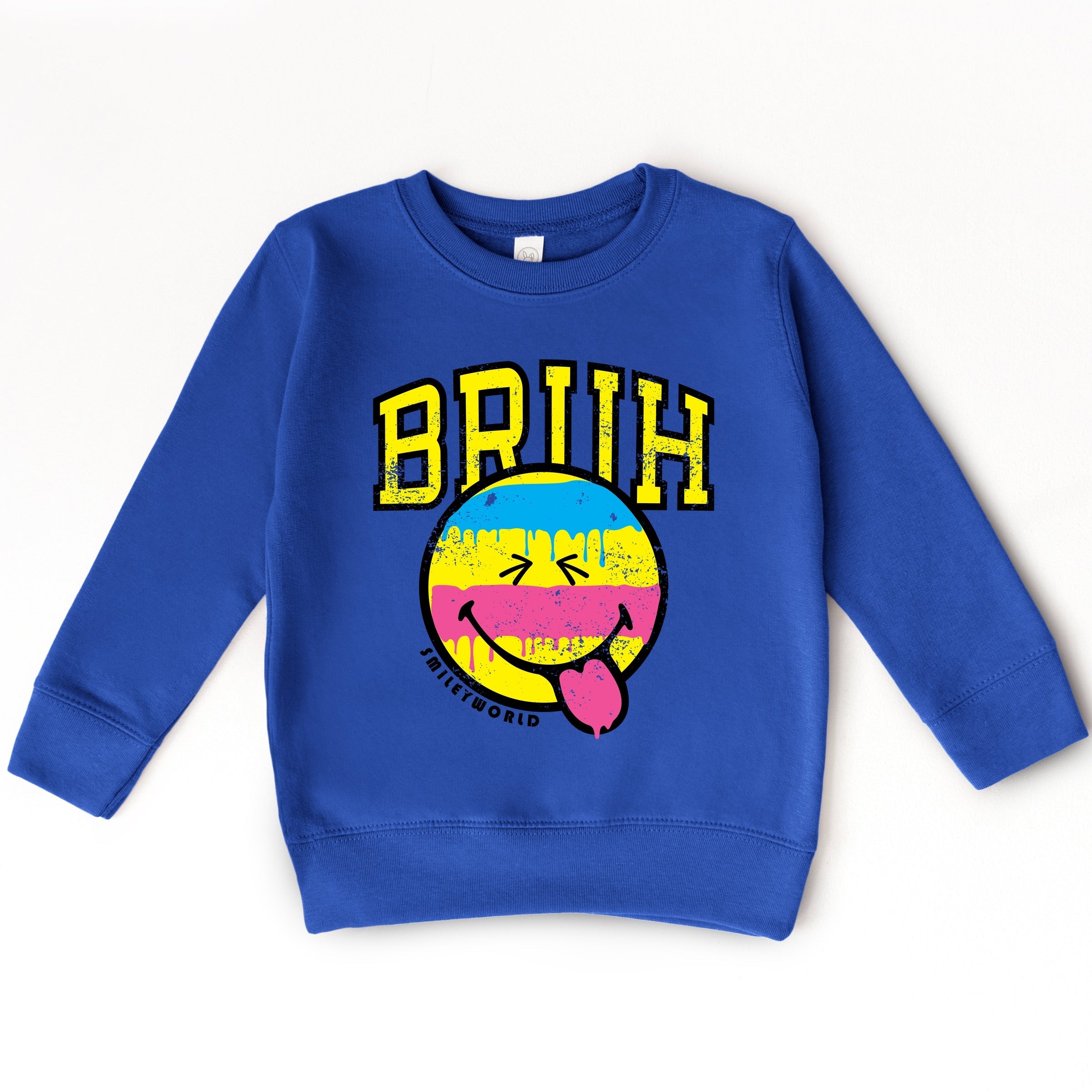 SmileyWorld Bruh Paint Drip Distressed - Toddler Graphic Sweatshirt